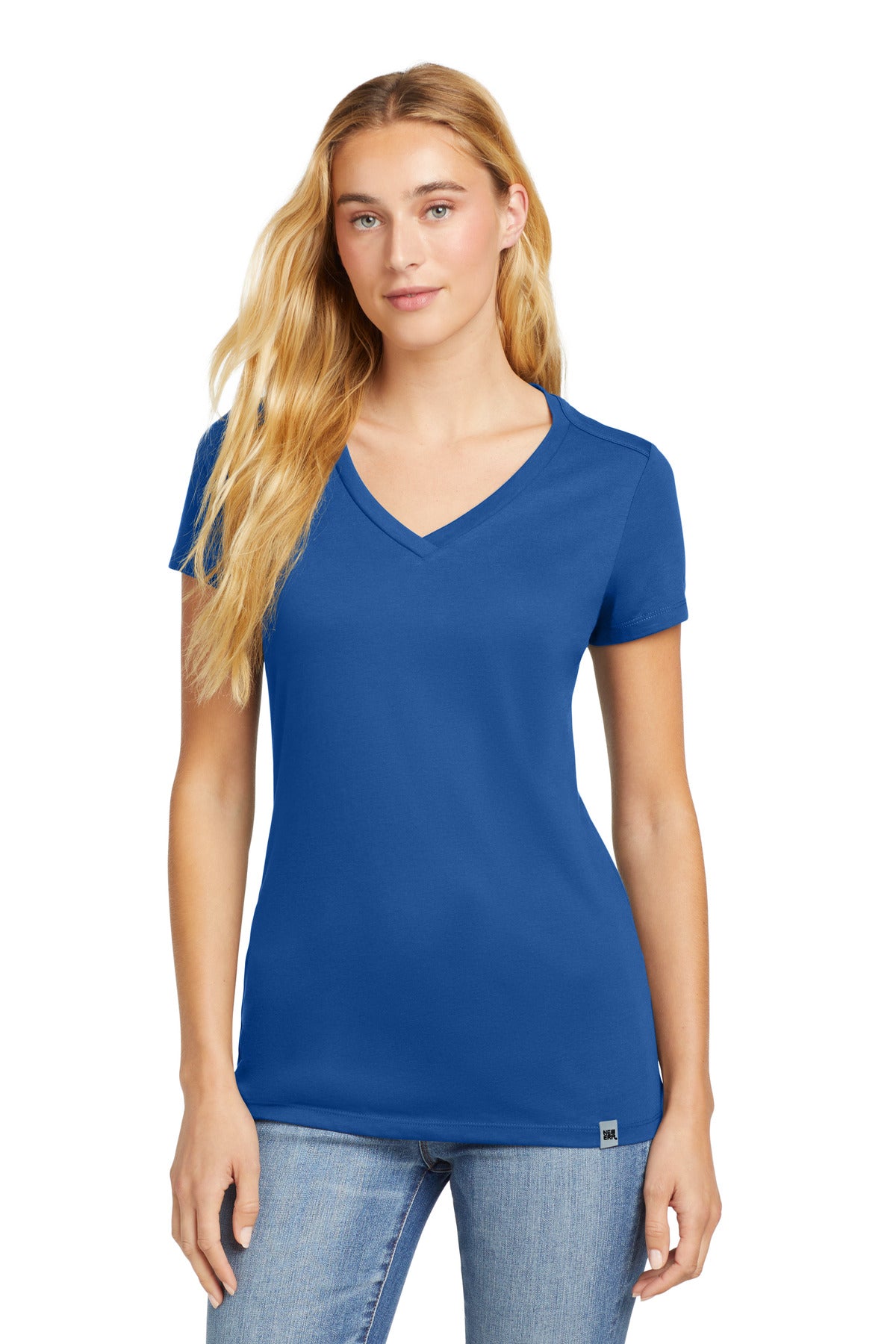 New Era  Women's Heritage Blend V-Neck Tee. LNEA101 in Royal
