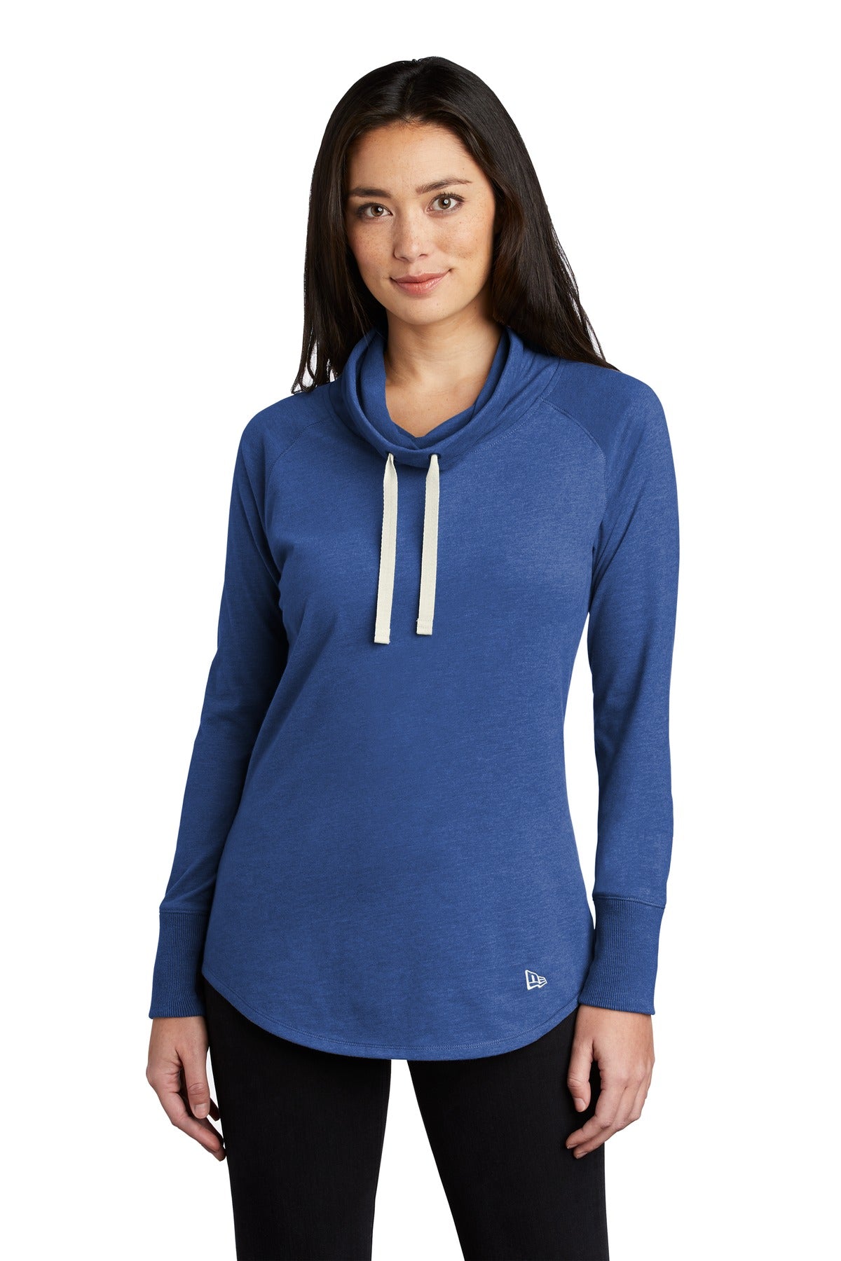 New Era  Women's Sueded Cotton Blend Cowl Tee LNEA123 in Royal Heather