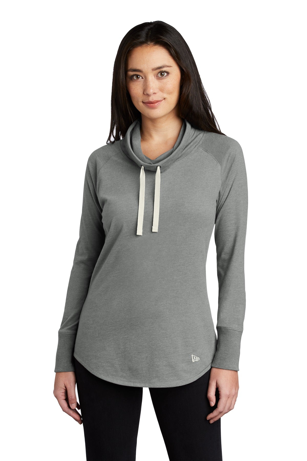 New Era  Women's Sueded Cotton Blend Cowl Tee LNEA123 in Shadow Grey Heather
