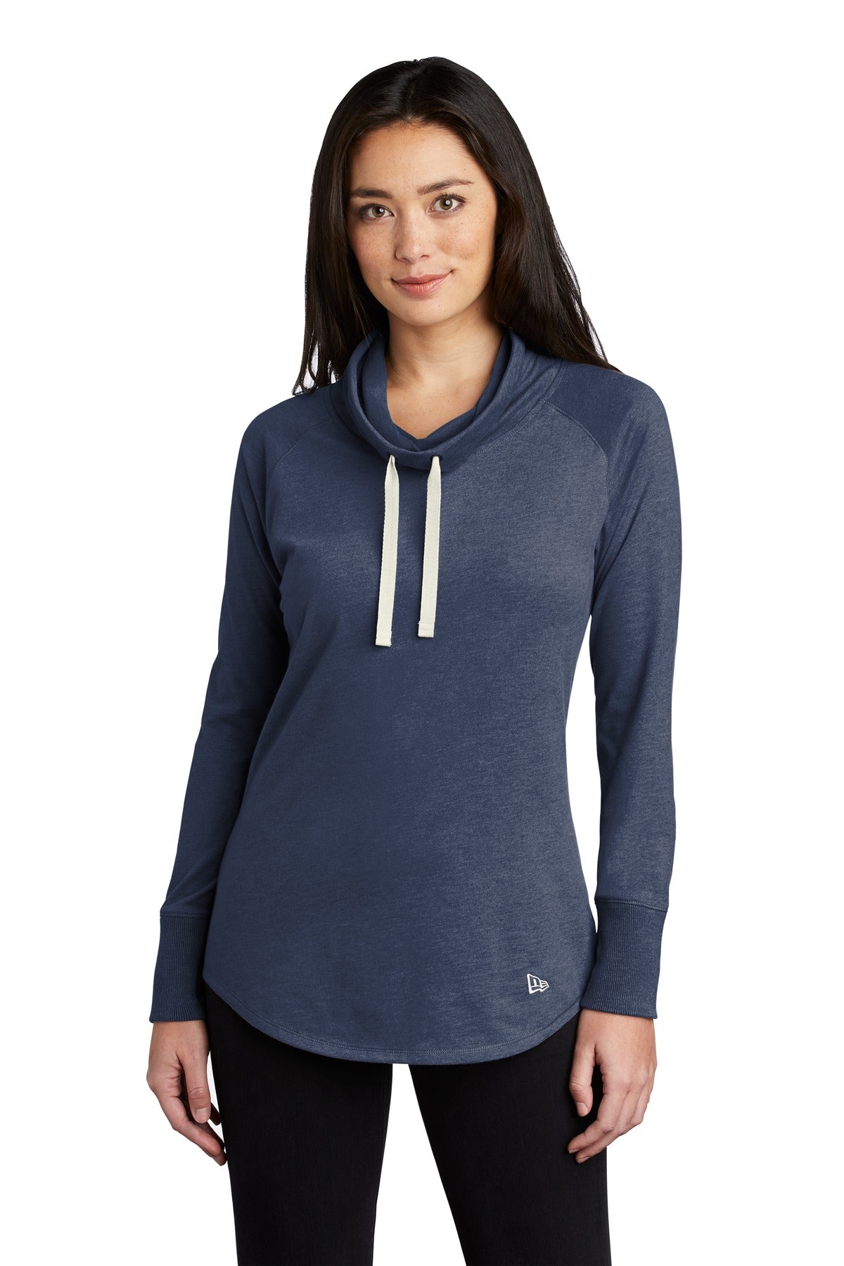 New Era  Women's Sueded Cotton Blend Cowl Tee LNEA123 in True Navy Heather