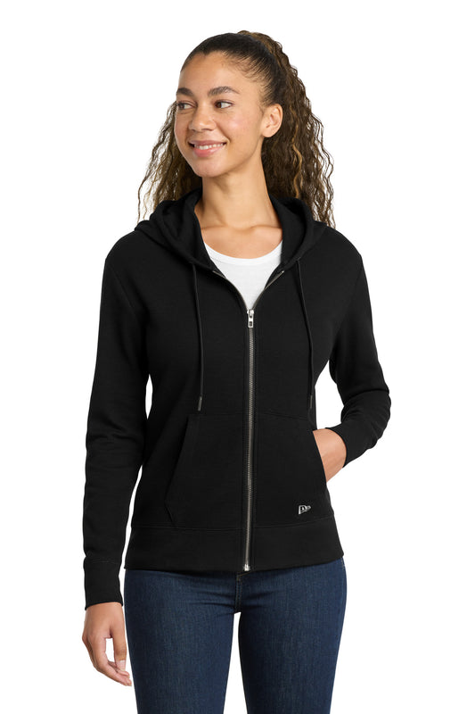 New Era Women's Thermal Full-Zip Hoodie LNEA141 in Black