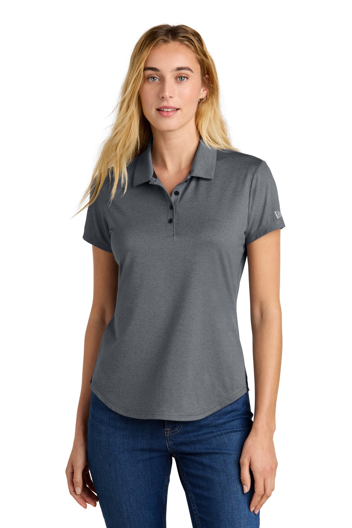New Era Women's Power Polo LNEA225 in Shadow Grey Heather
