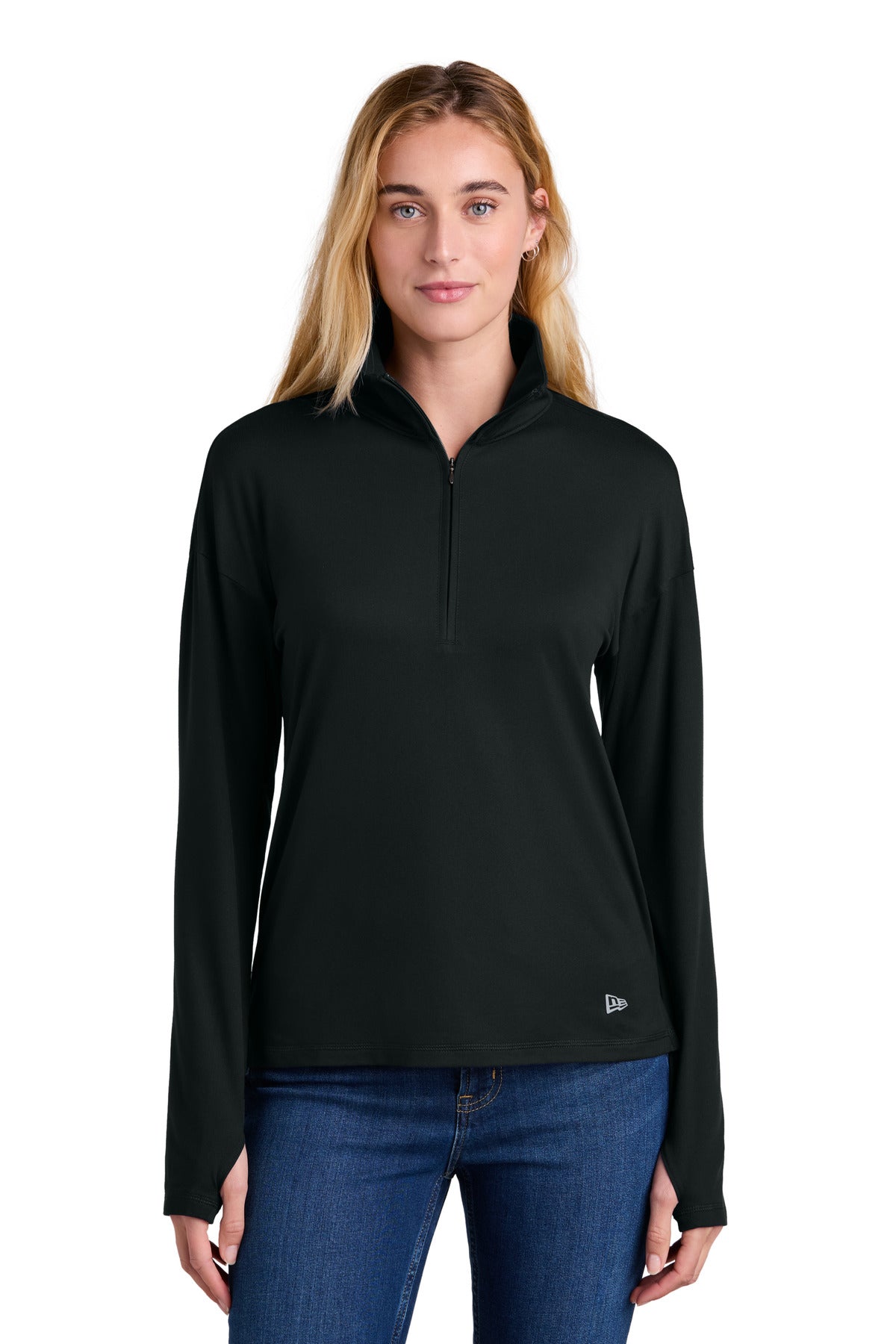 New Era Women's Power 1/2-Zip LNEA228 in Black