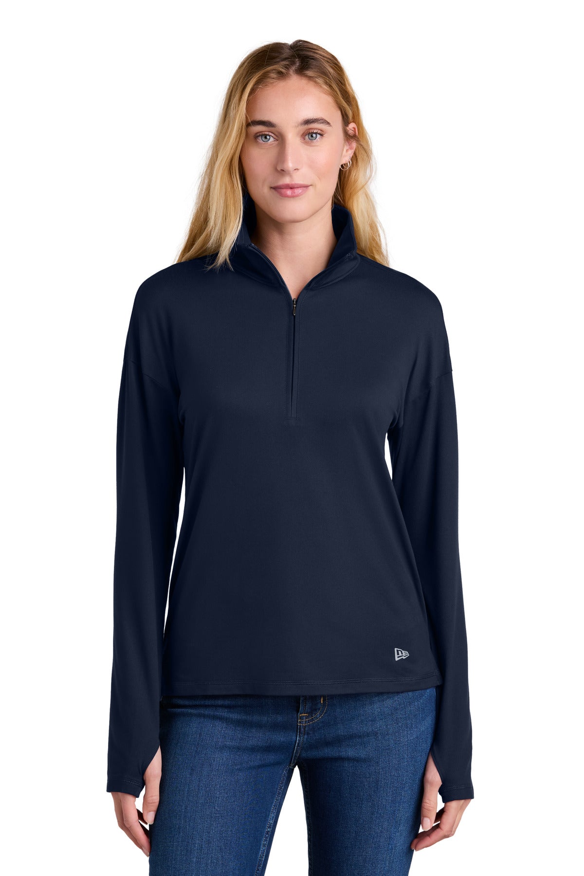 New Era Women's Power 1/2-Zip LNEA228 in True Navy