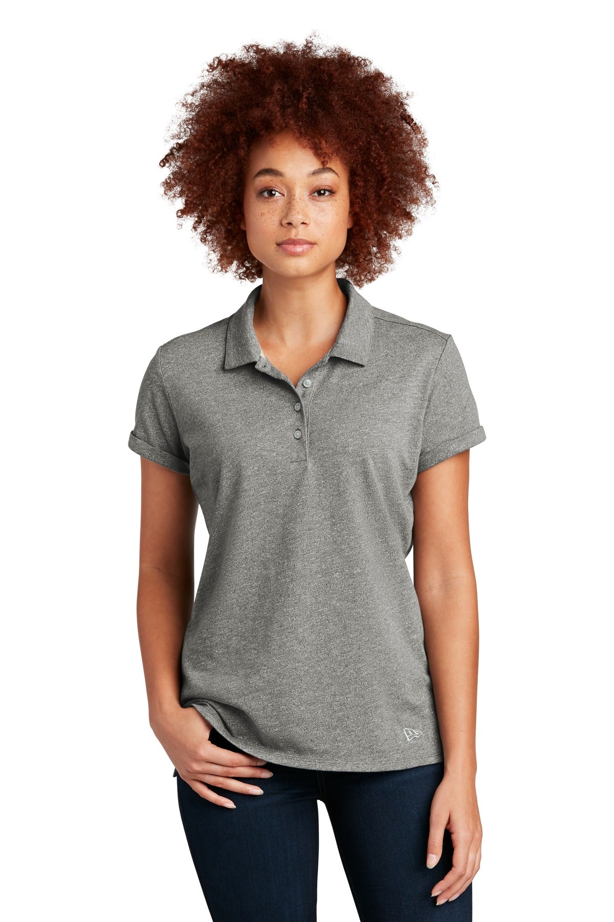 New Era  Women's Slub Twist Polo LNEA301 in Shadow Grey Twist
