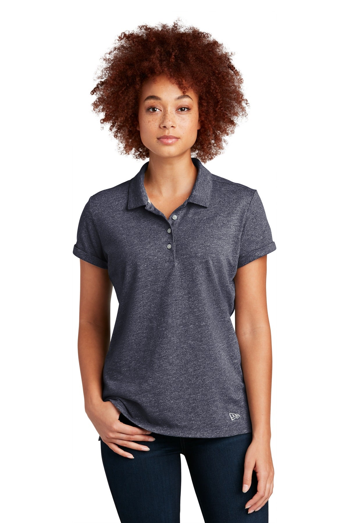 New Era  Women's Slub Twist Polo LNEA301 in True Navy Twist