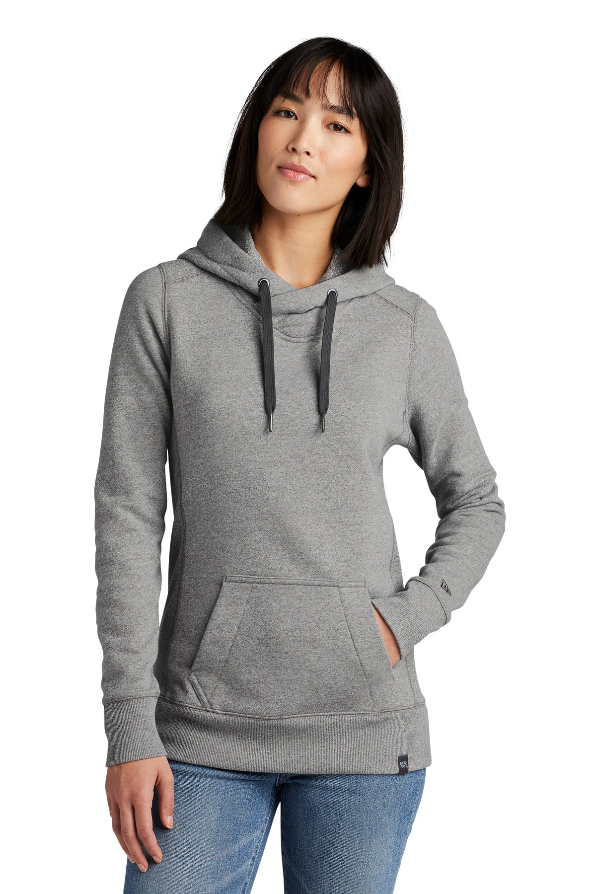 New Era  Women's French Terry Pullover Hoodie. LNEA500 in Light Graphite Twist
