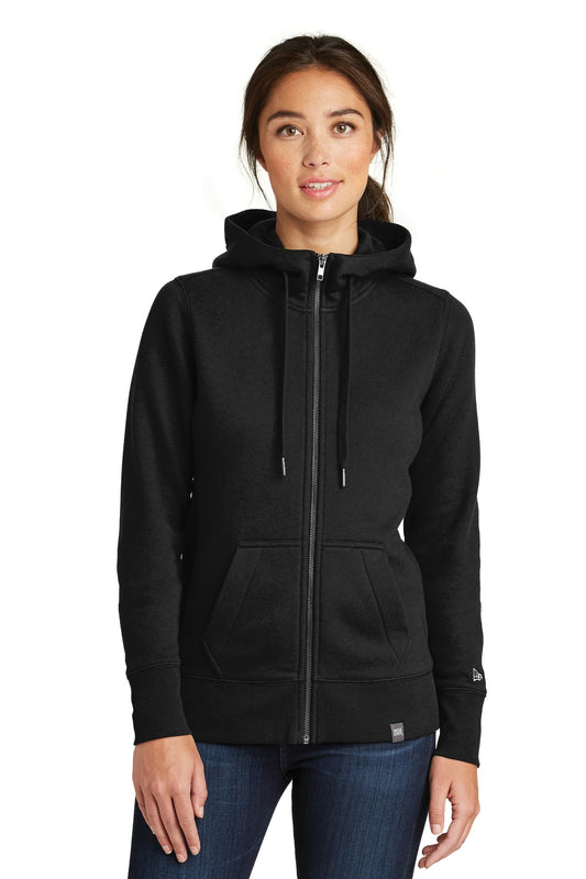 New Era  Women's French Terry Full-Zip Hoodie. LNEA502 in Black