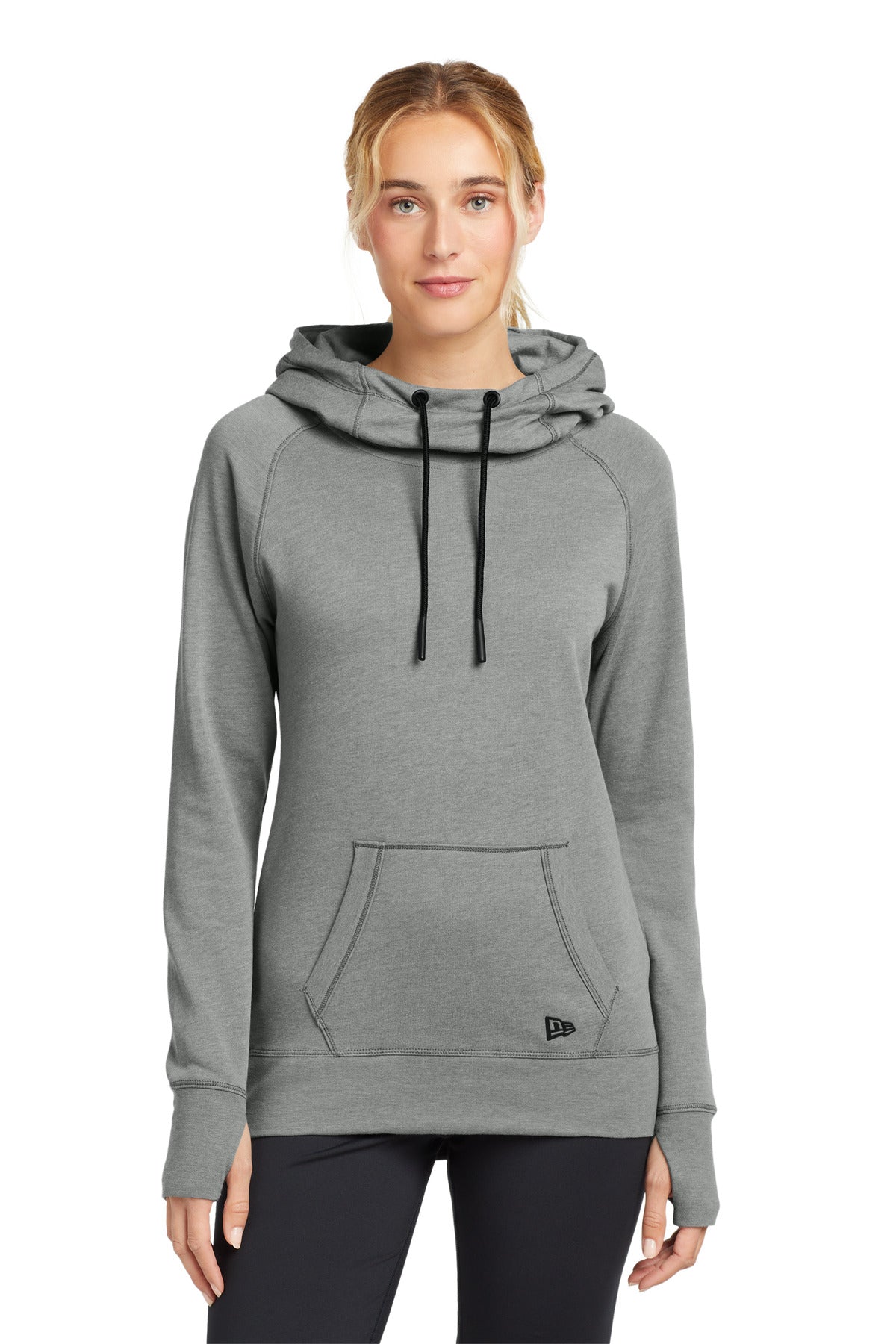 New Era  Women's Tri-Blend Fleece Pullover Hoodie. LNEA510 in Shadow Grey Heather