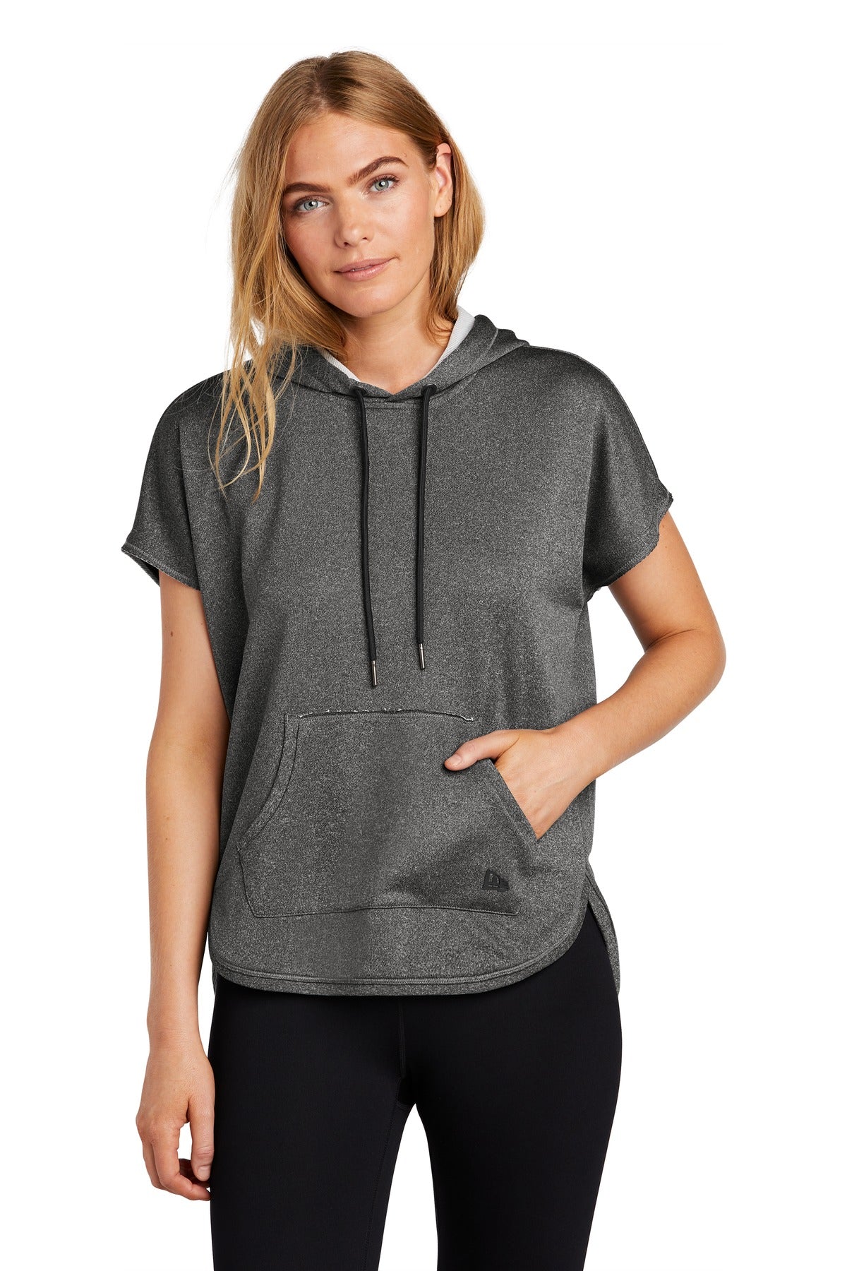 New Era  Women's Performance Terry Short Sleeve Hoodie LNEA533 in Graphite Heather