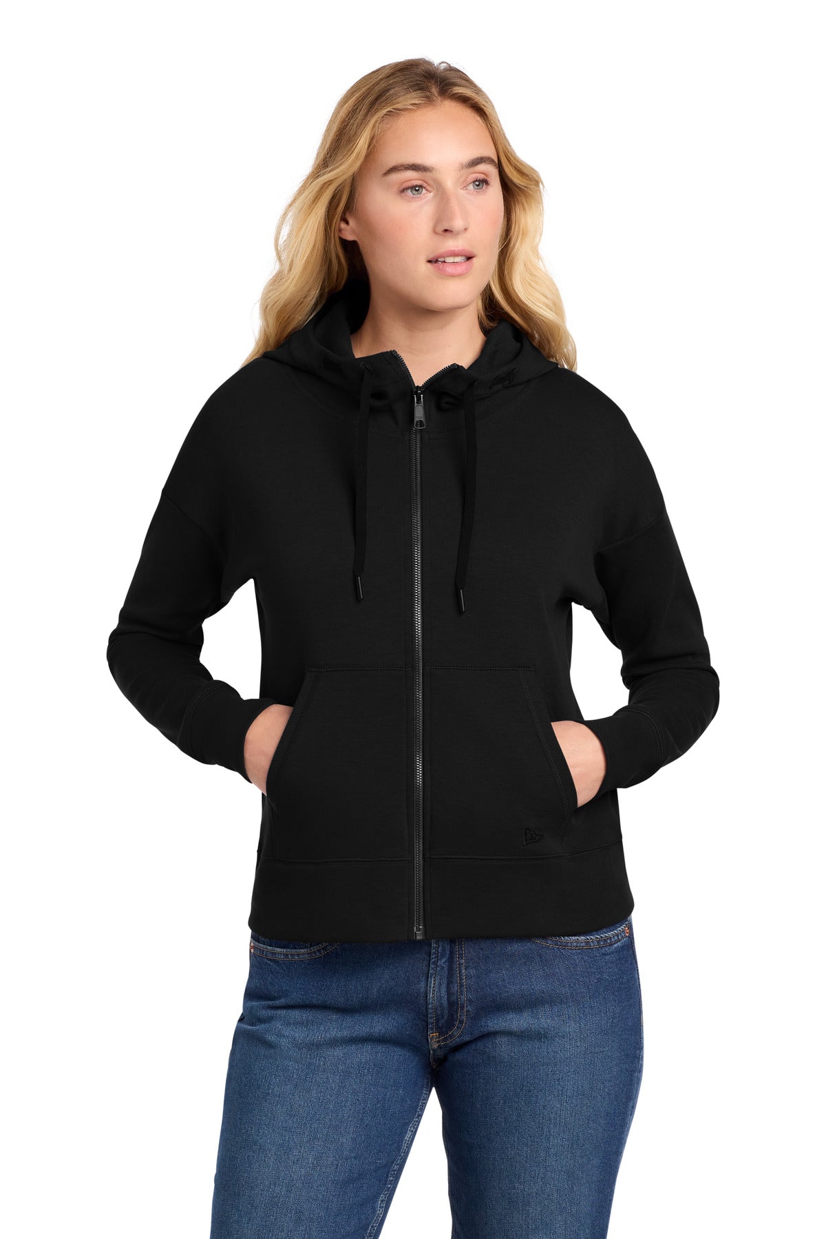 New Era Women's STS Full-Zip Hoodie LNEA540 in Black