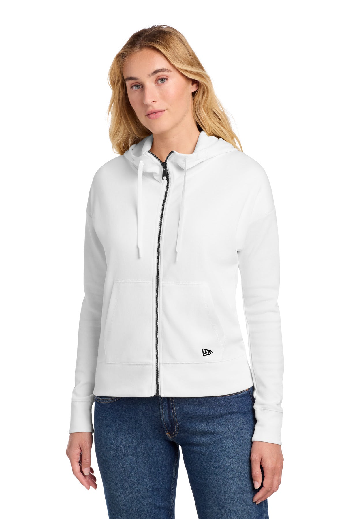 New Era Women's STS Full-Zip Hoodie LNEA540 in Fan White