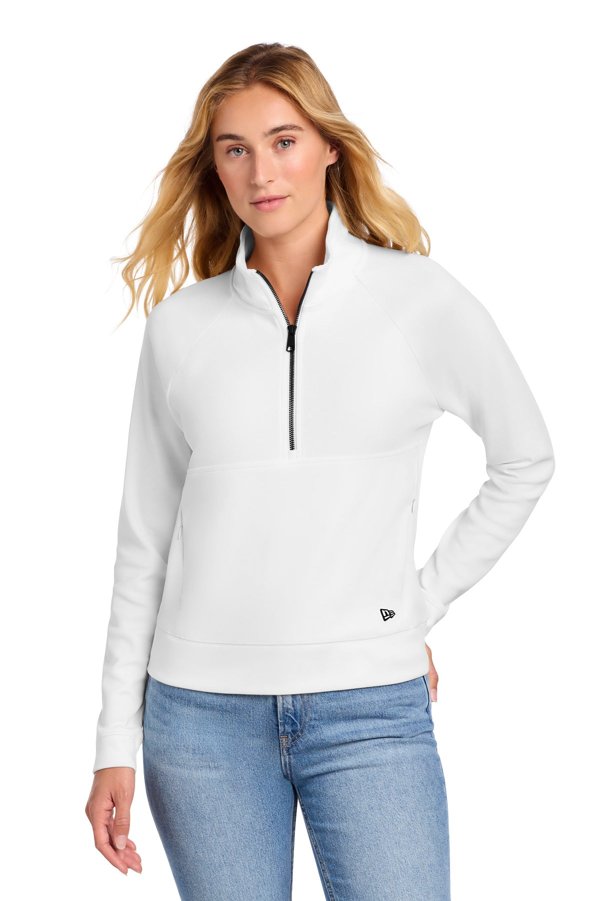 New Era Women's STS 1/2-Zip LNEA541 in Fan White