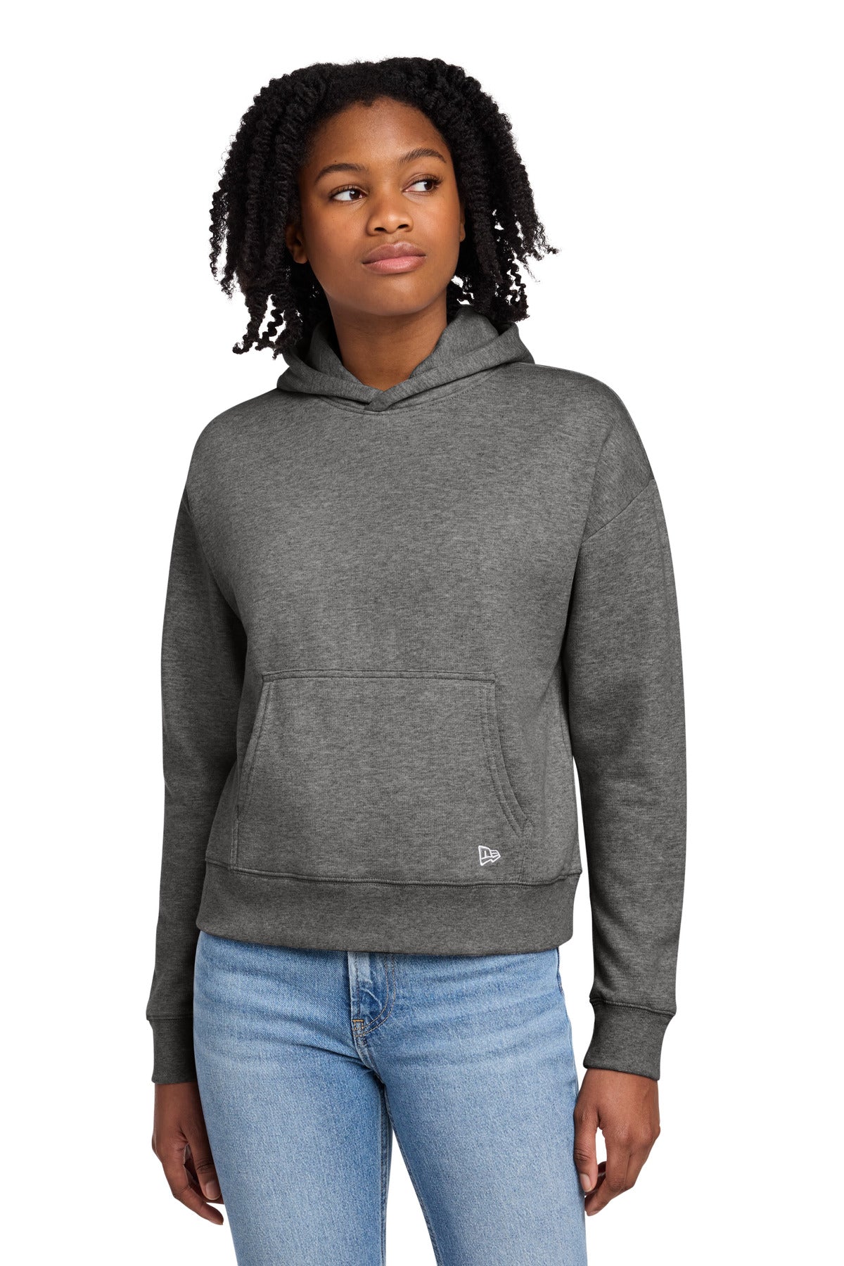 New Era Women's Comeback Fleece Pullover Hoodie LNEA550 in Dark Heather Grey