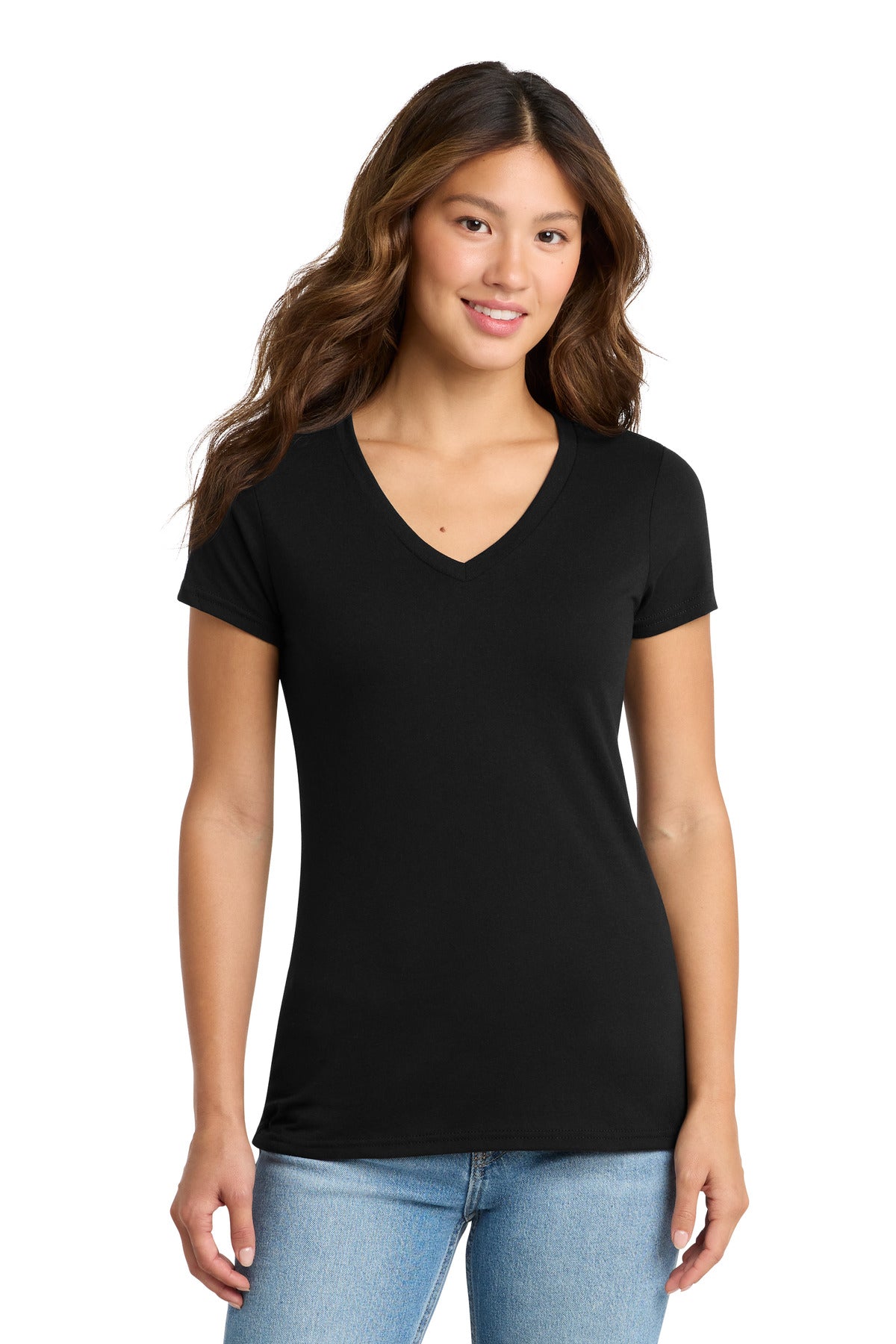 Port & Co Women's Tri-Blend V-Neck Tee. LPC330V in Black