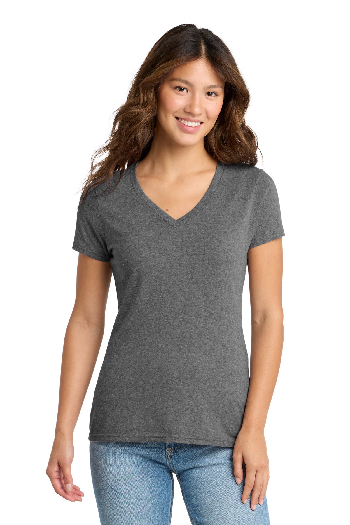 Port & Co Women's Tri-Blend V-Neck Tee. LPC330V in Graphite Heather