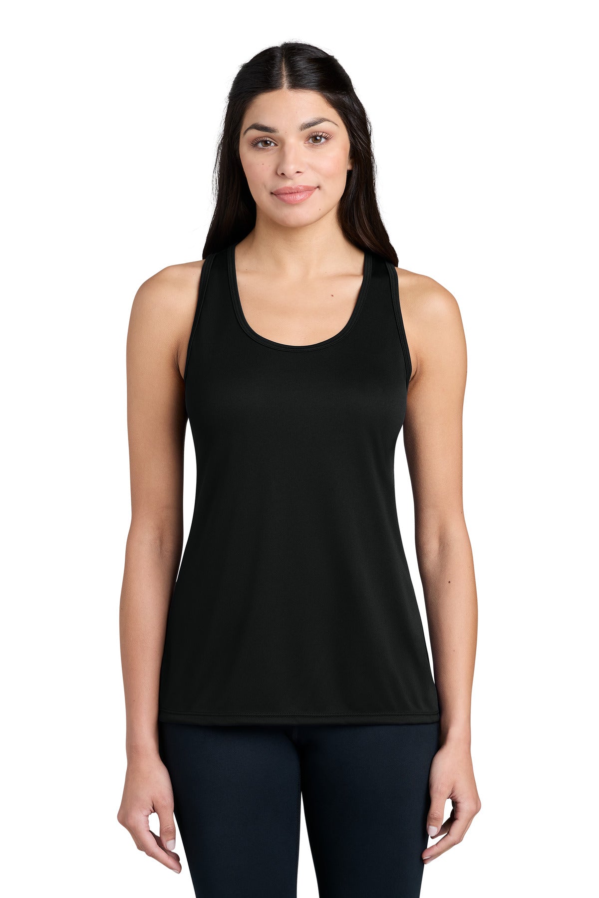 Port & Co Women's Performance Tank LPC380TT in Jet Black