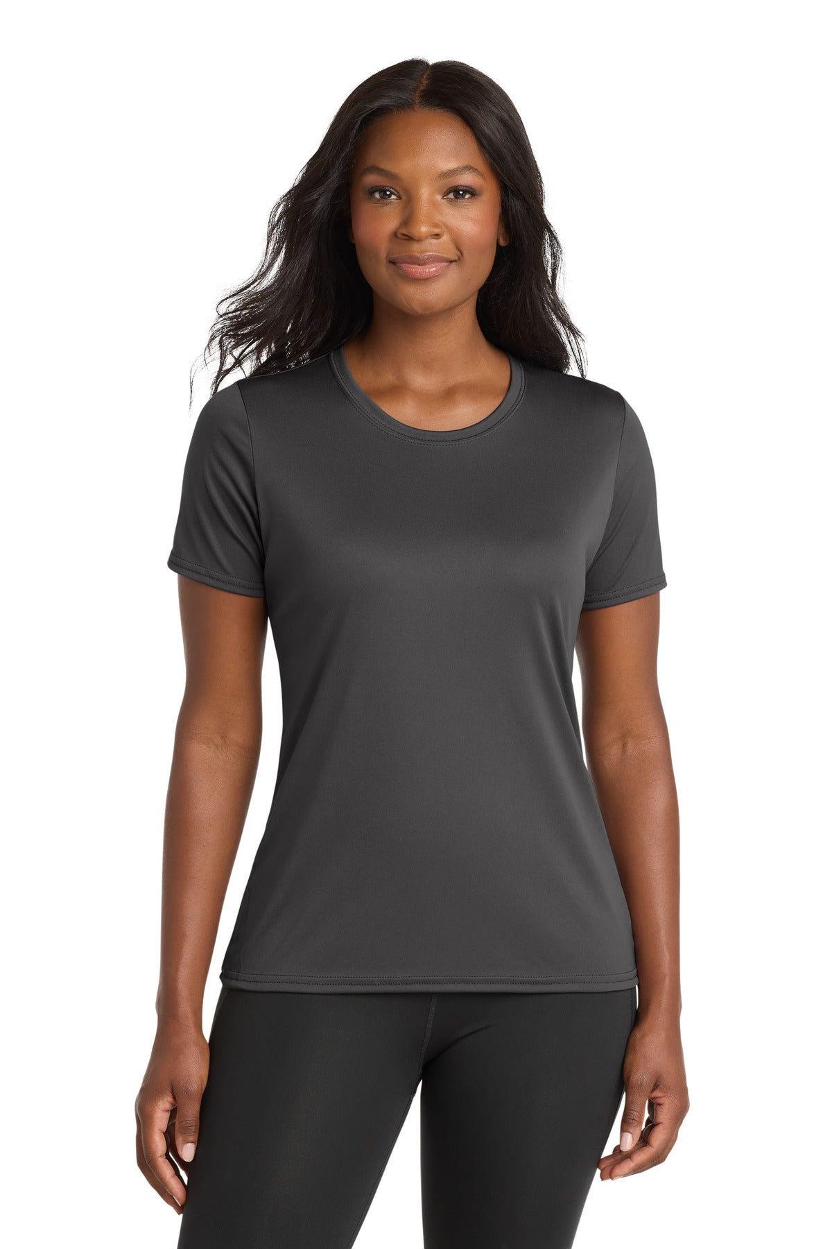 Port & Co Women's Performance Tee. LPC380 in Charcoal
