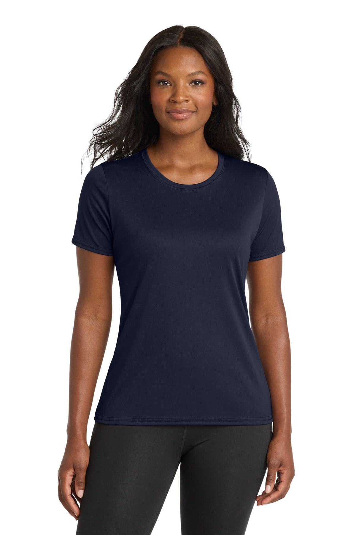 Port & Co Women's Performance Tee. LPC380 in Deep Navy