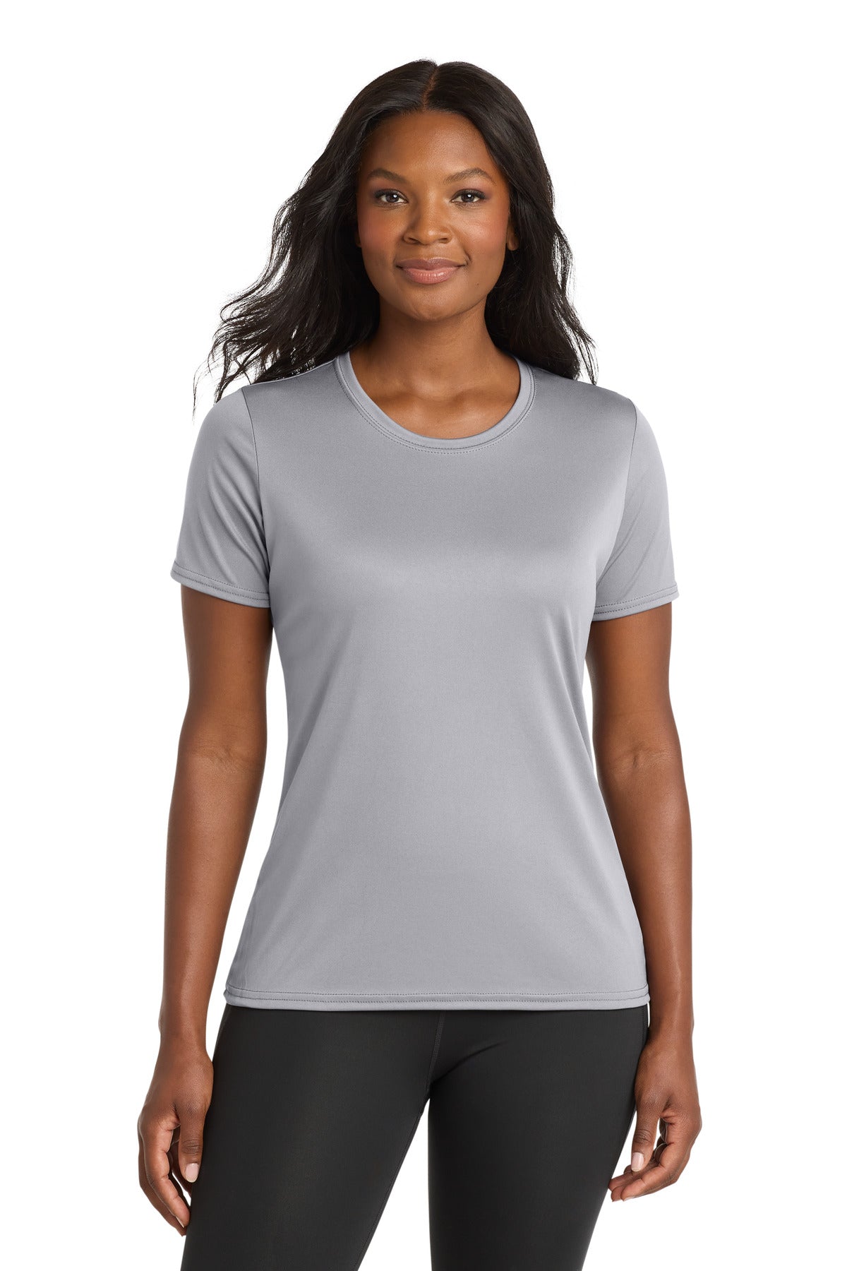 Port & Co Women's Performance Tee. LPC380 in Silver