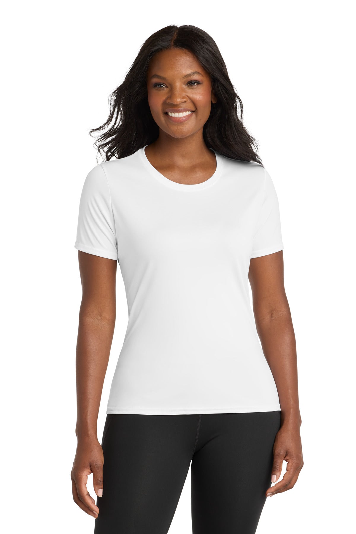 Port & Co Women's Performance Tee. LPC380 in White