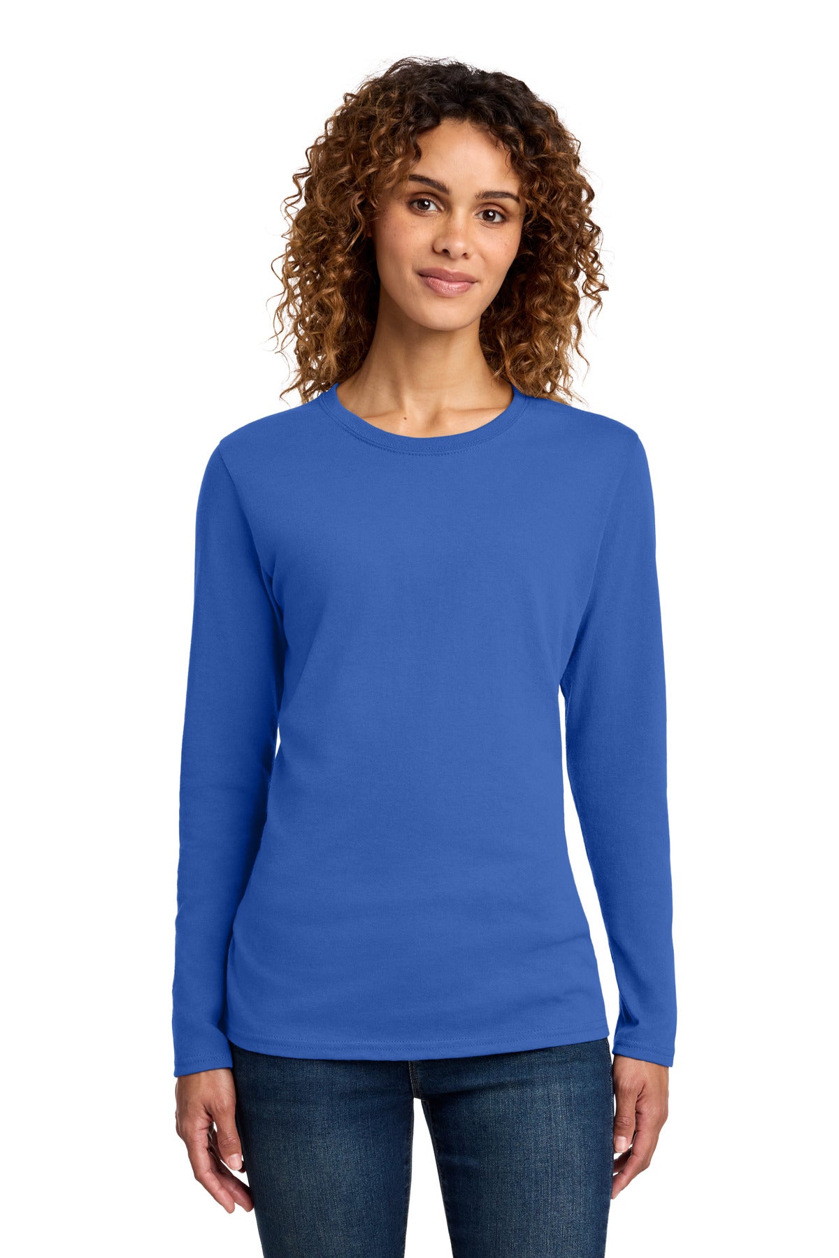 Port & Co Women's Long Sleeve Core Cotton Tee. LPC54LS in Royal