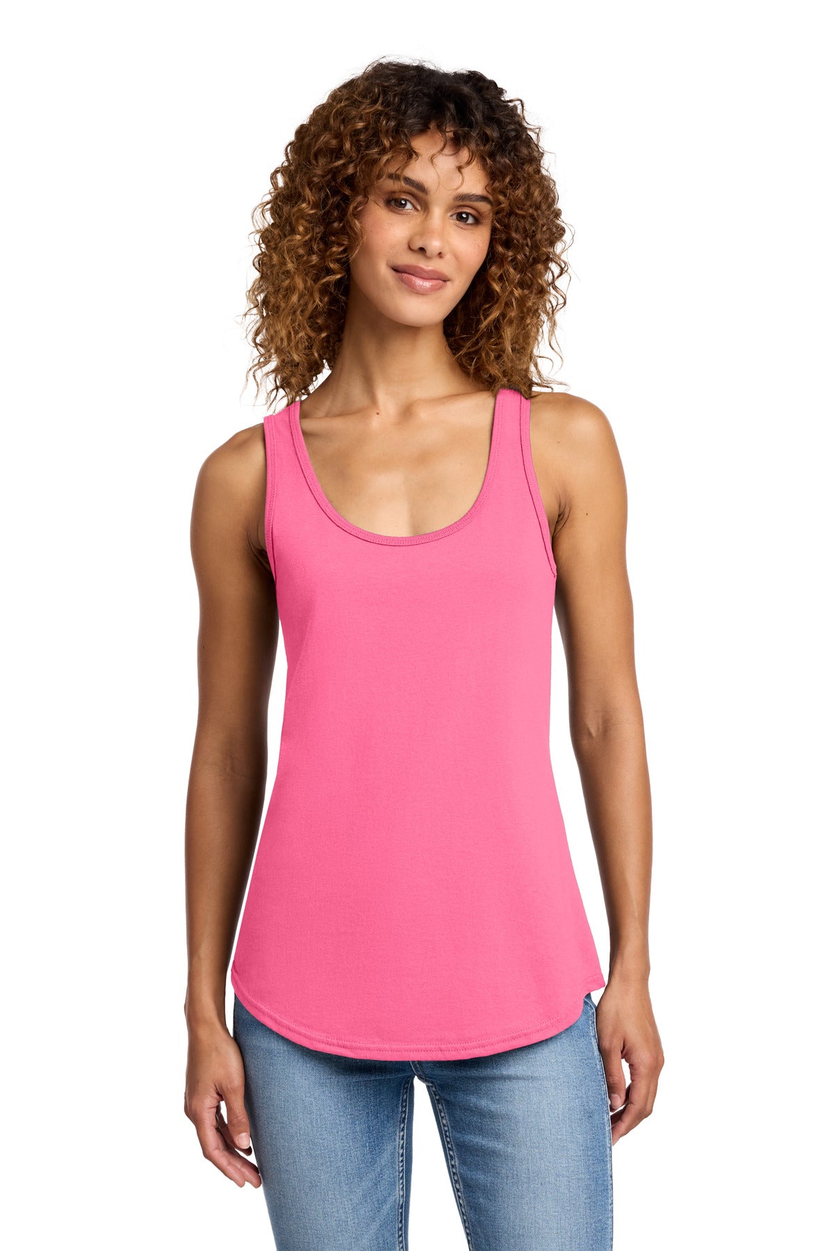 Port & Co Women's Core Cotton Tank Top.  LPC54TT in Neon Pink
