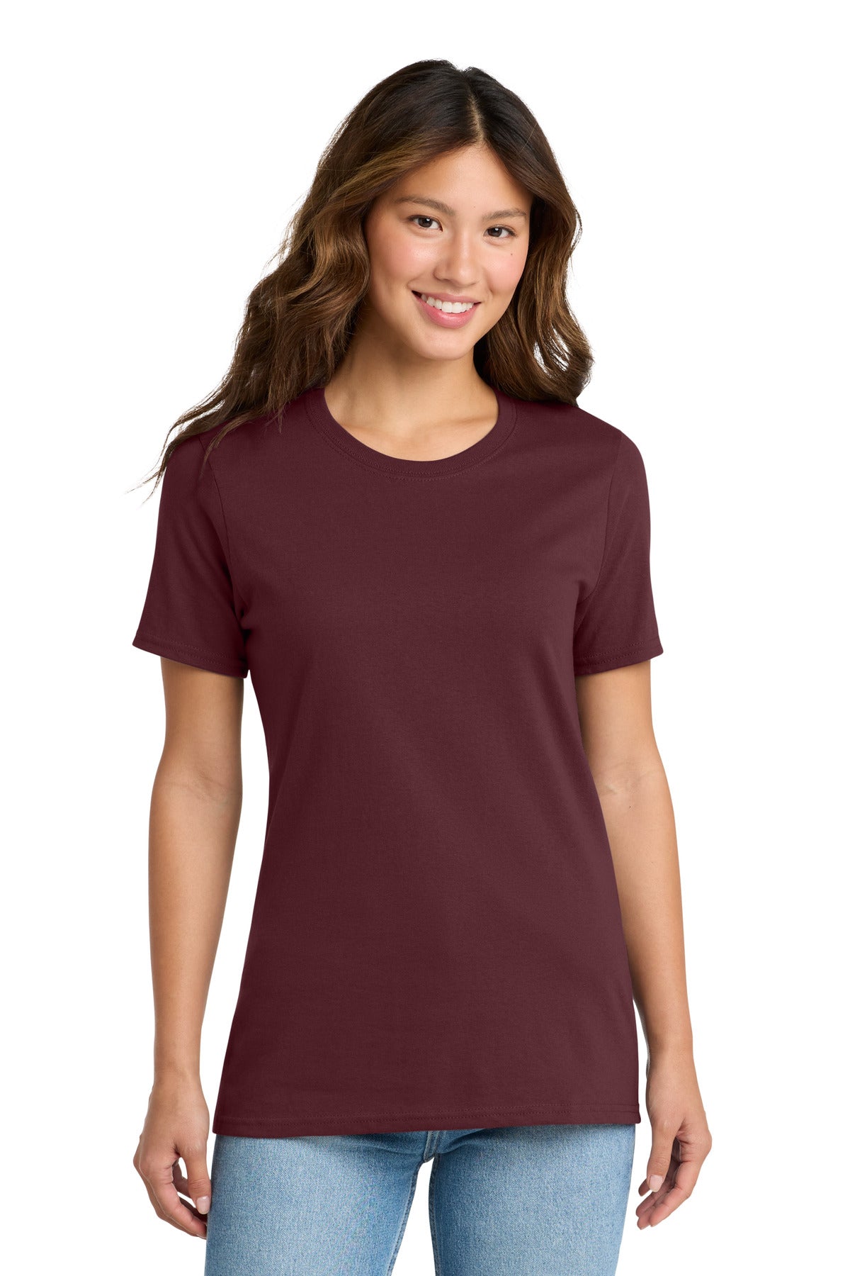 Port & Co Women's Core Cotton Tee. LPC54 in Athletic Maroon