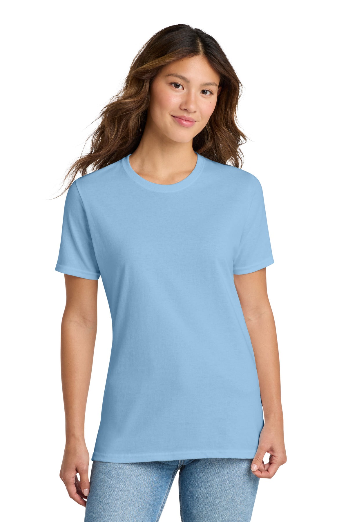 Port & Co Women's Core Cotton Tee. LPC54 in Light Blue