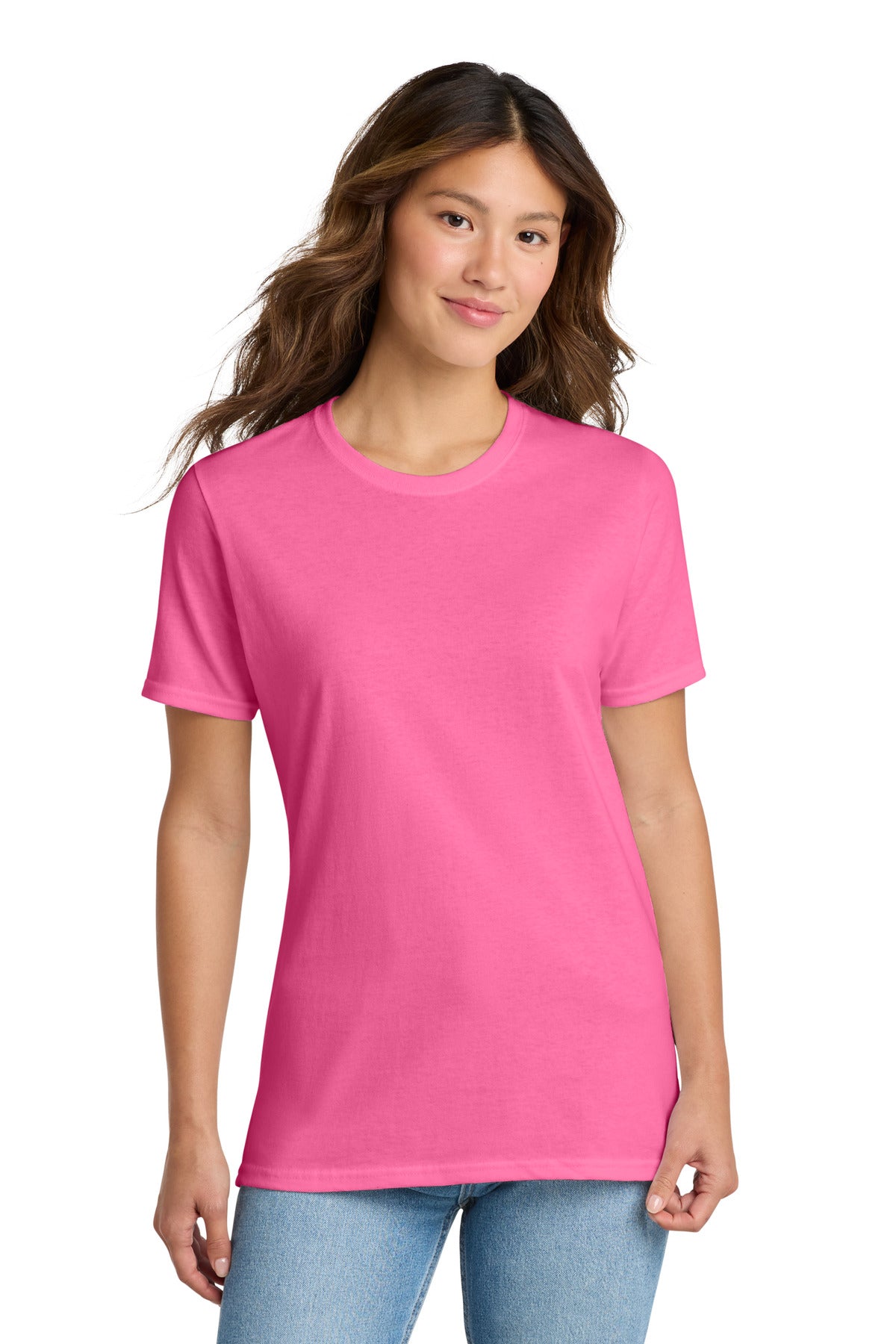Port & Co Women's Core Cotton Tee. LPC54 in Neon Pink