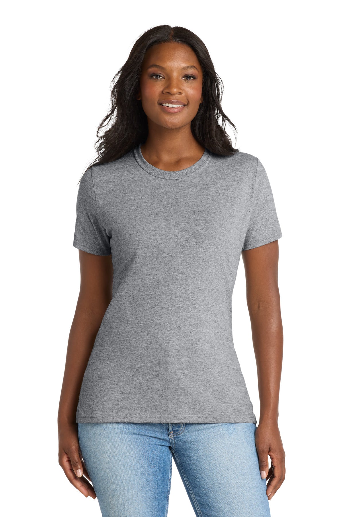 Port & Co Women's Core Blend Tee. LPC55 in Athletic Heather