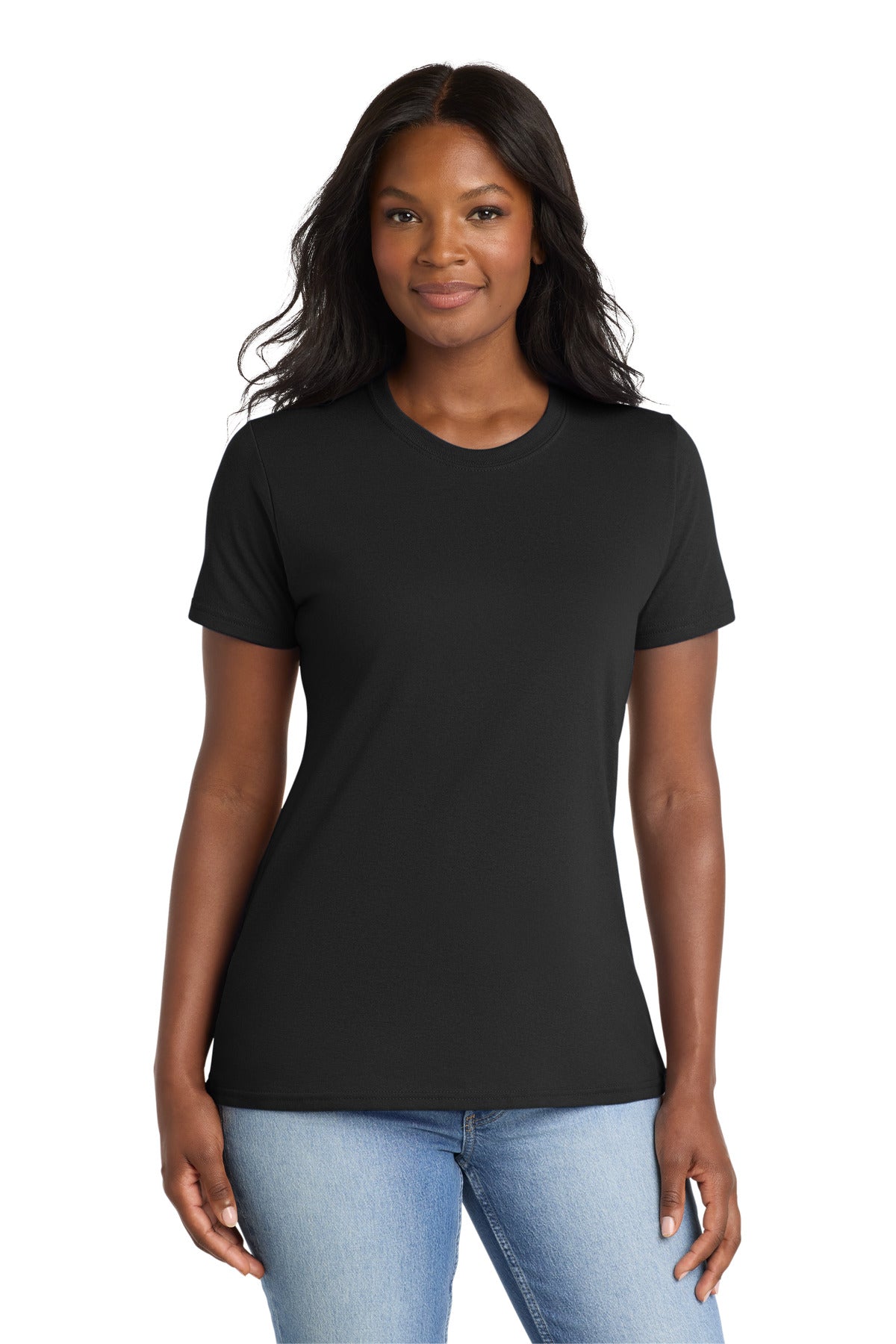 Port & Co Women's Core Blend Tee. LPC55 in Jet Black