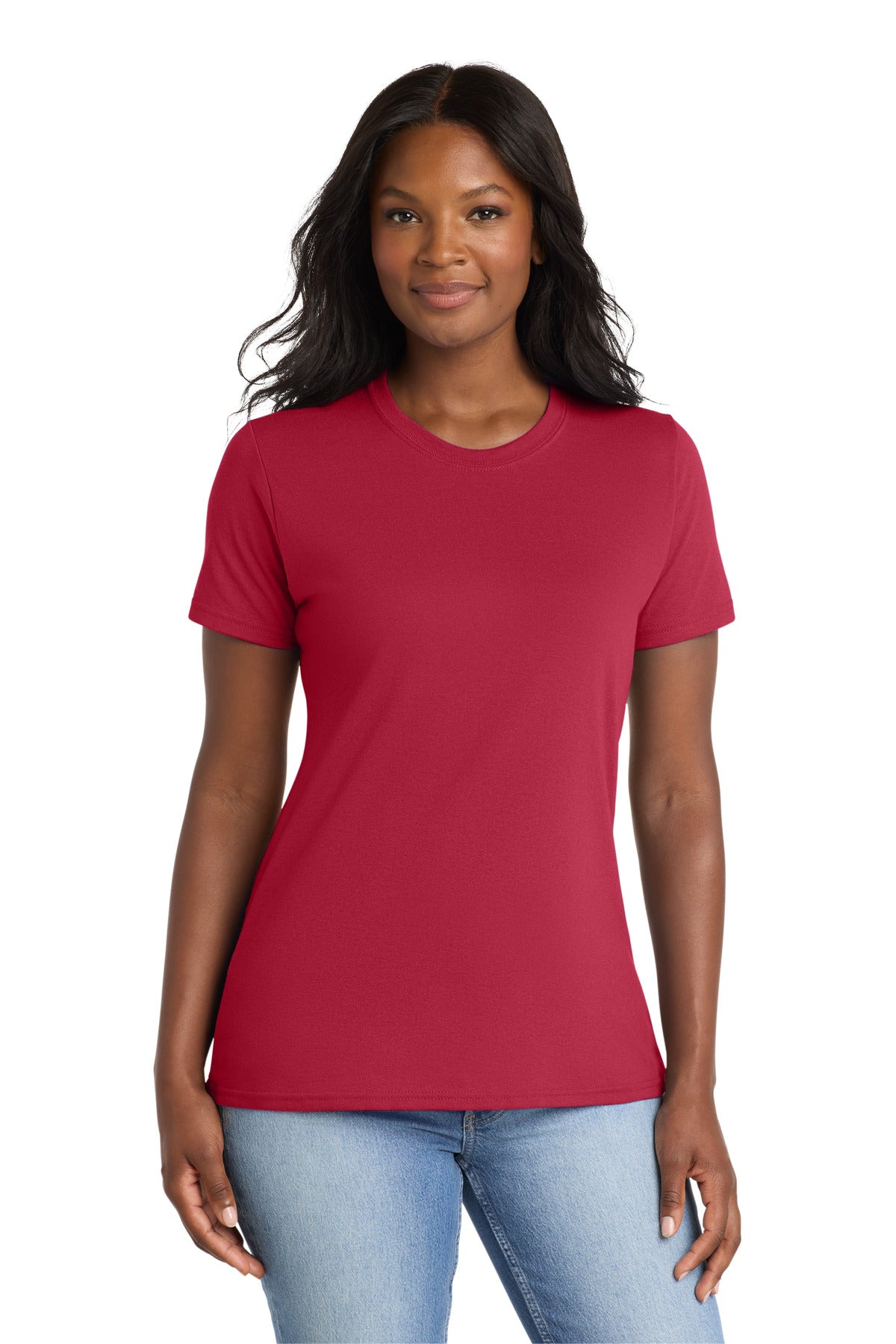 Port & Co Women's Core Blend Tee. LPC55 in Red