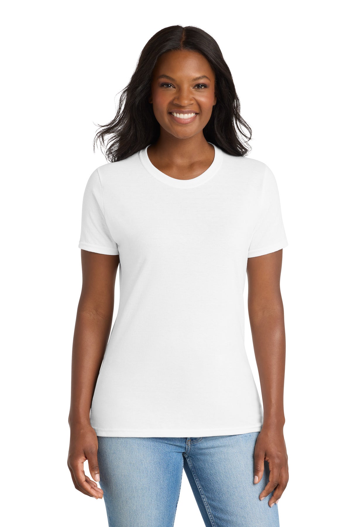 Port & Co Women's Core Blend Tee. LPC55 in White