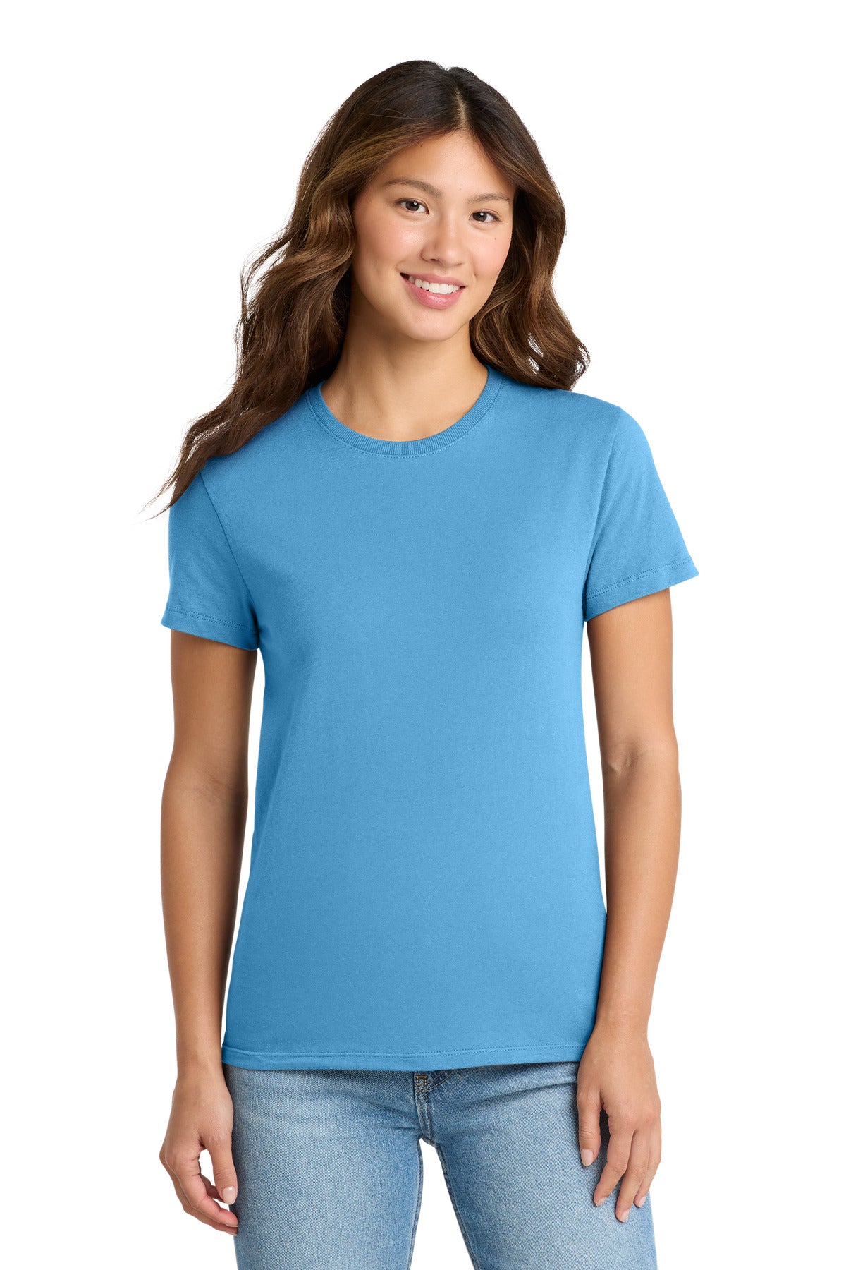 Port & Co Women's Essential Tee. LPC61 in Aquatic Blue