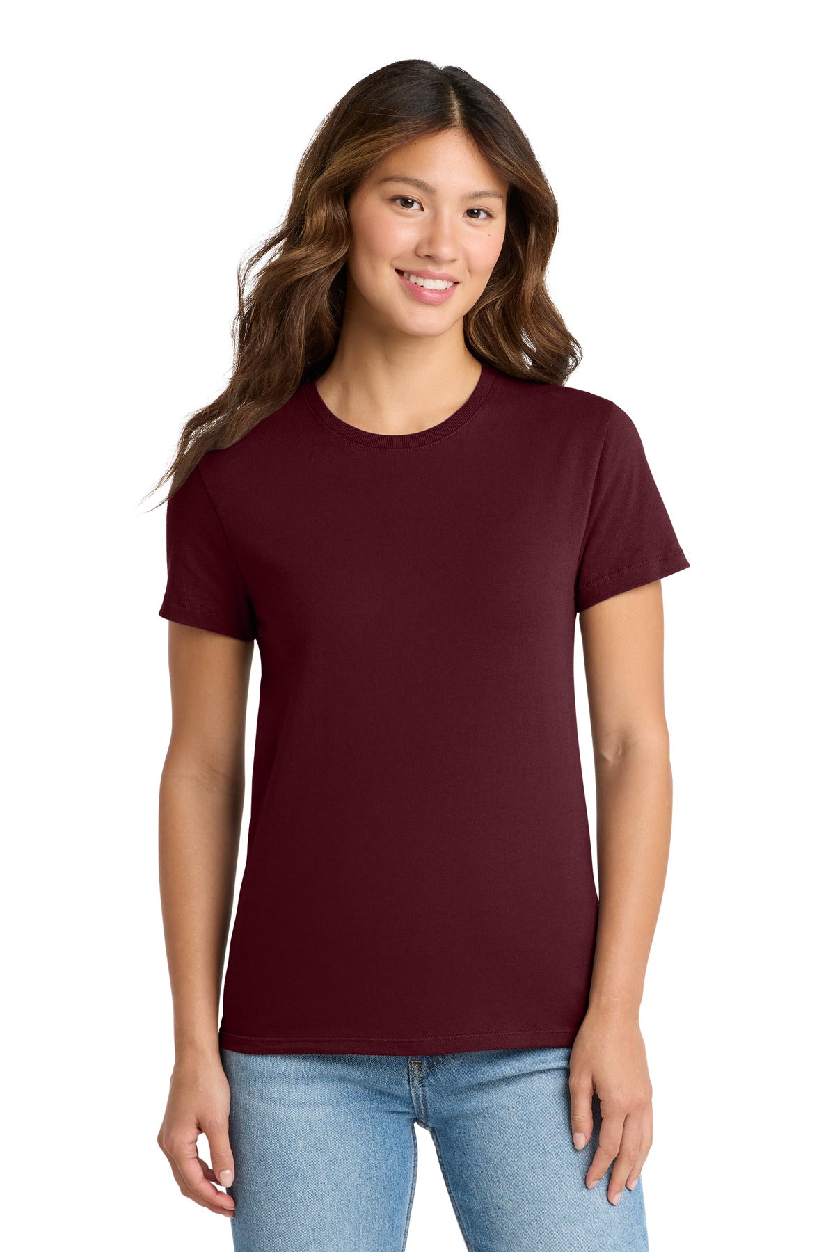 Port & Co Women's Essential Tee. LPC61 in Athletic Maroon