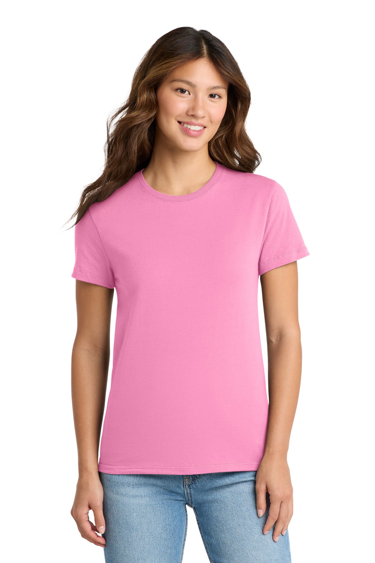 Port & Co Women's Essential Tee. LPC61 in Candy Pink