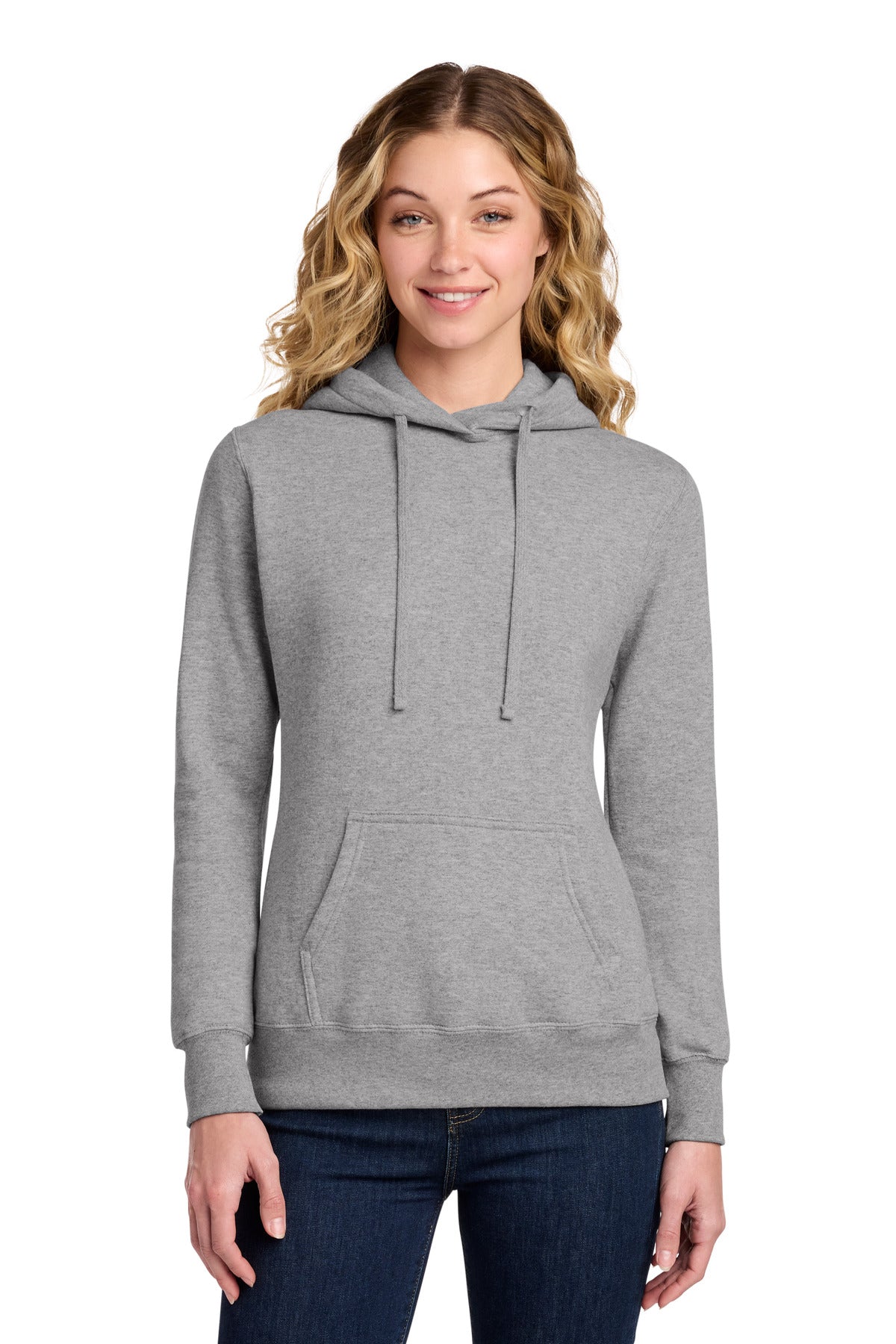 Port & Co Women's Core Fleece Pullover Hooded Sweatshirt LPC78H in Athletic Heather