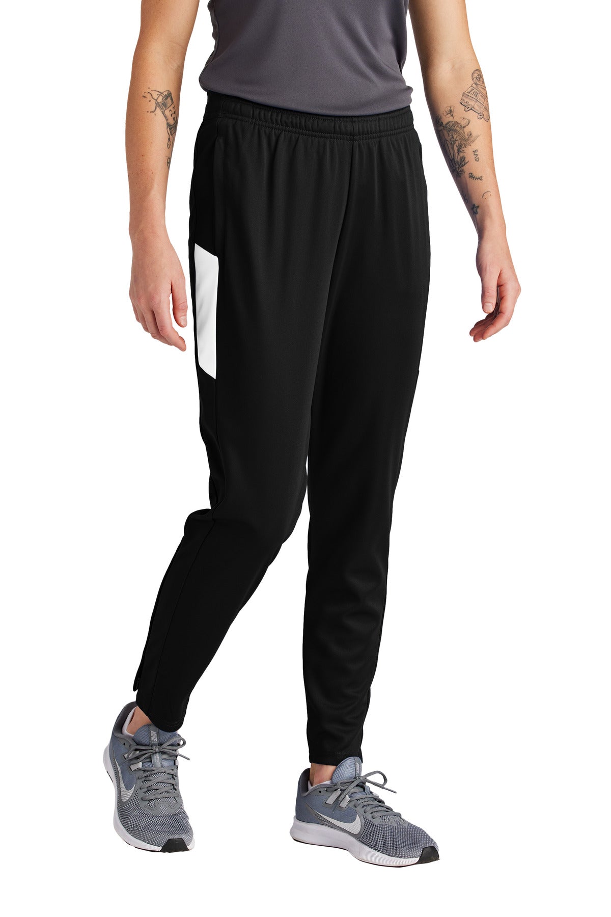 Sport-Tek Women's Travel Pant LPST800 in Black/ White