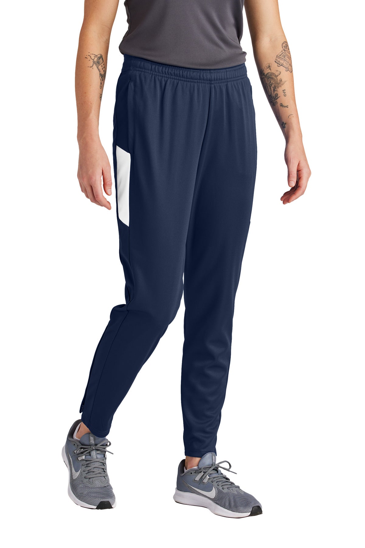 Sport-Tek Women's Travel Pant LPST800 in True Navy/ White