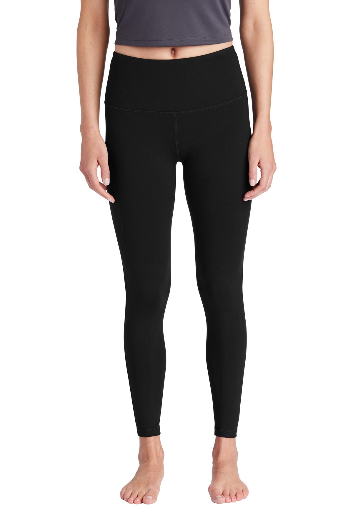 Sport-Tek  Women's High Rise 7/8 Legging LPST891 in Black