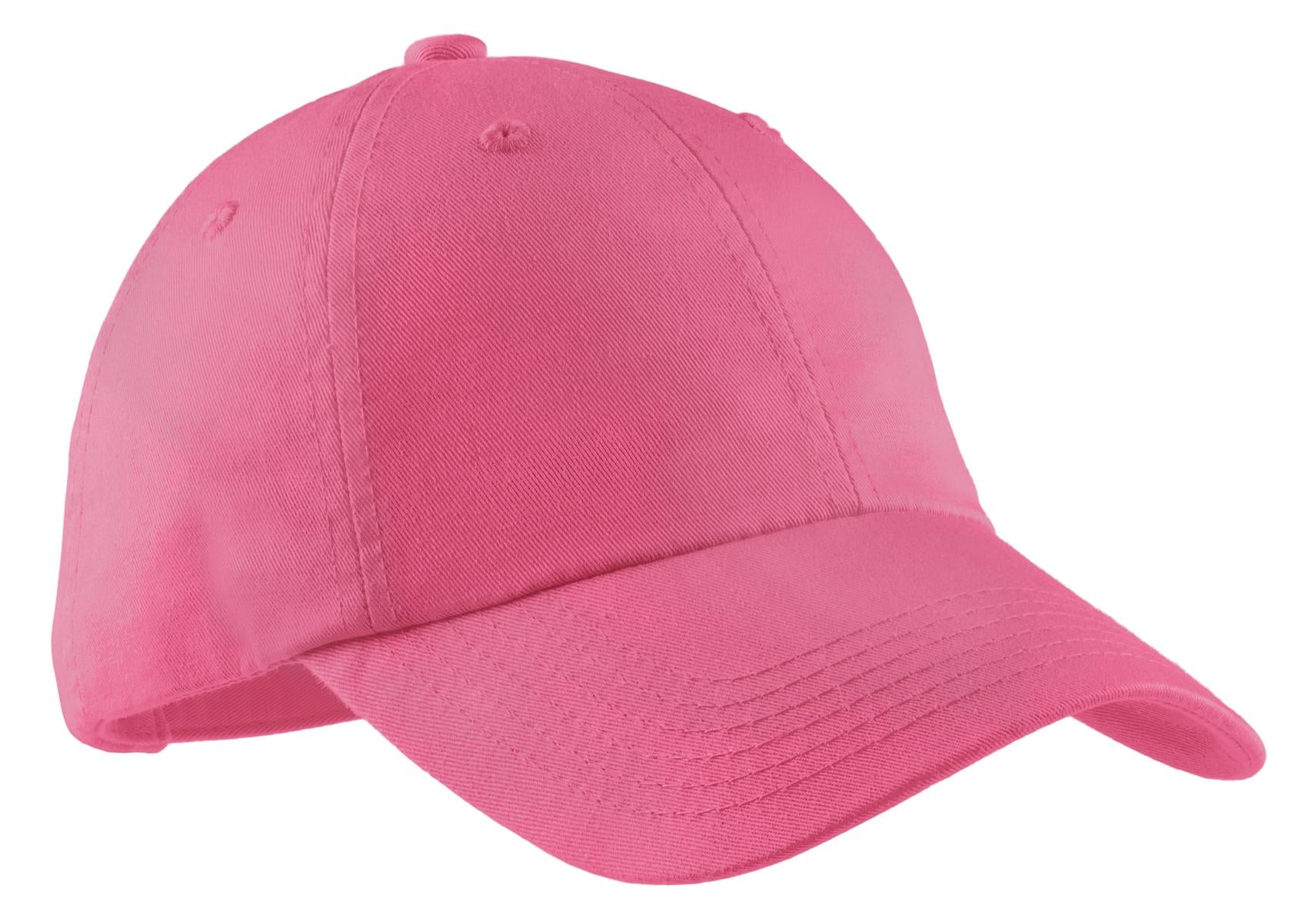 Port Authority Women's Garment-Washed Cap. LPWU in Bright Pink