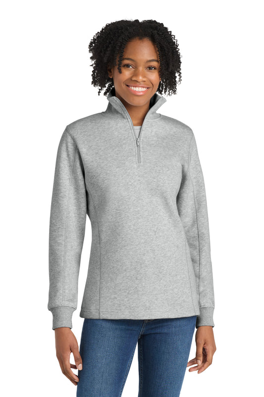 Sport-Tek Women's 1/4-Zip Sweatshirt. LST253 in Athletic Heather