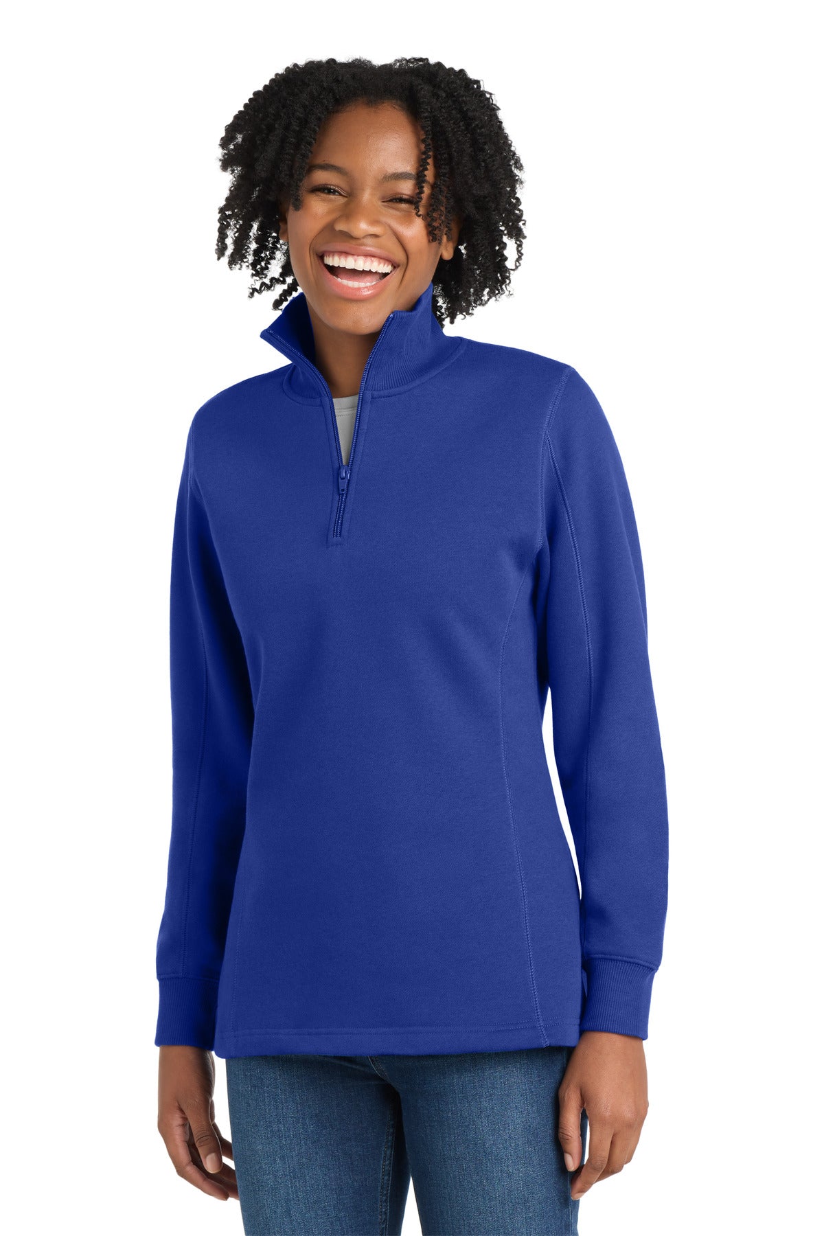 Sport-Tek Women's 1/4-Zip Sweatshirt. LST253 in True Royal