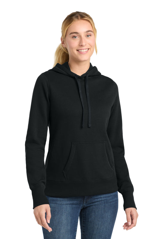 Sport-Tek Women's Pullover Hooded Sweatshirt. LST254 in Black