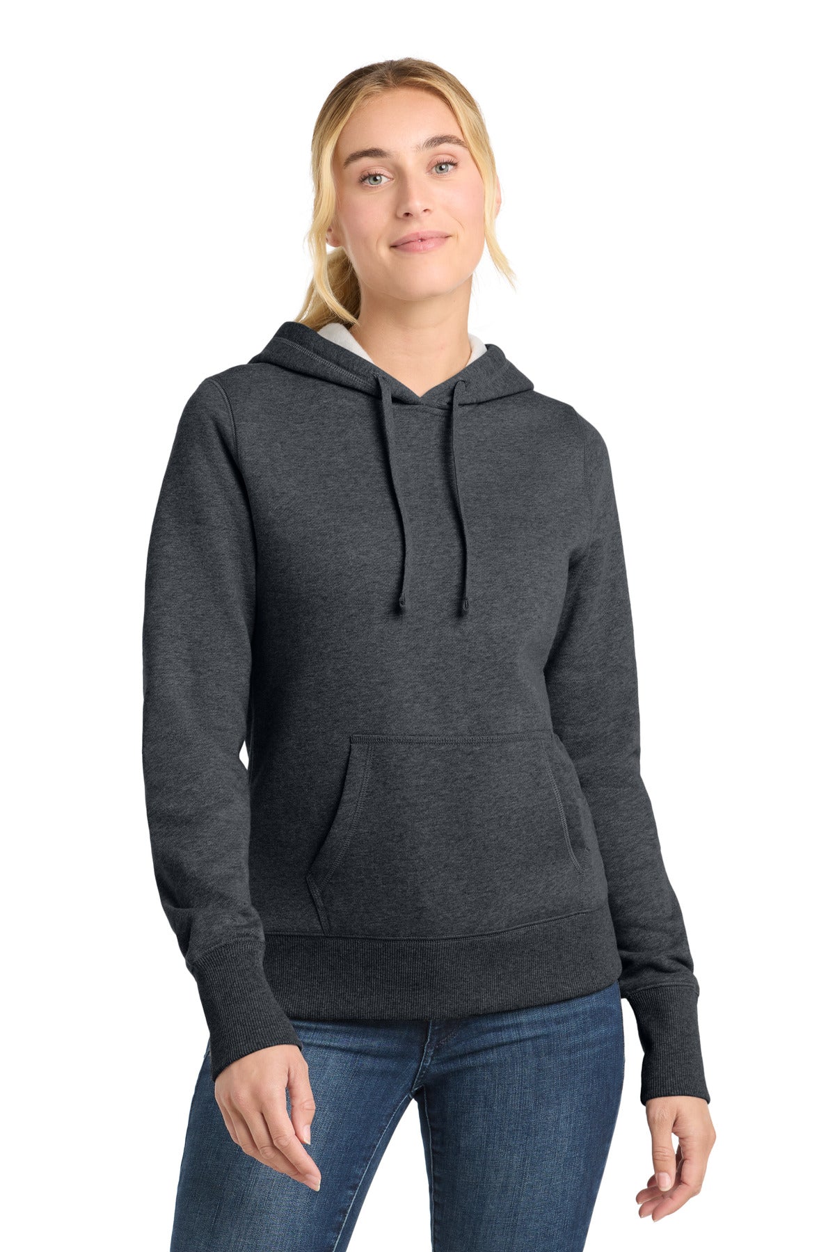Sport-Tek Women's Pullover Hooded Sweatshirt. LST254 in Graphite Heather