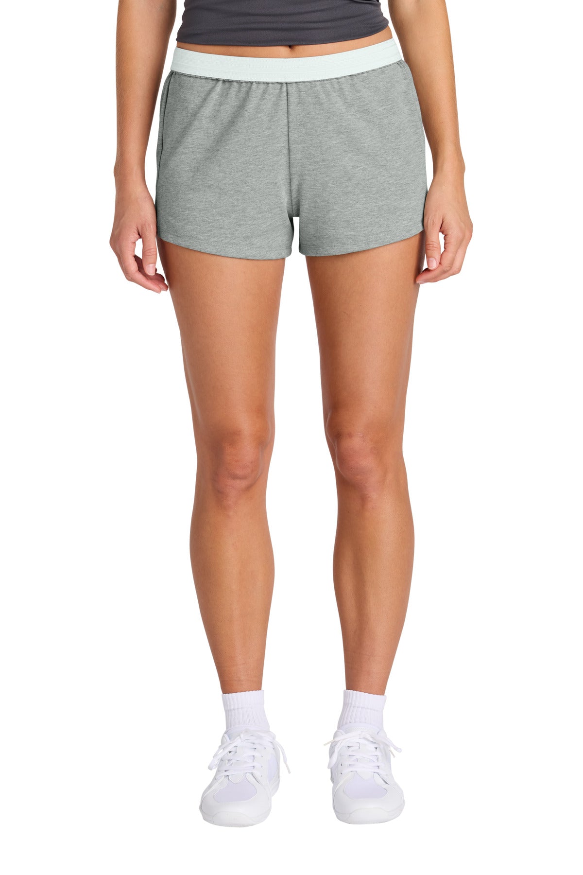 Sport-Tek Women's Jersey Knit Squad Short LST311 in Heather Grey