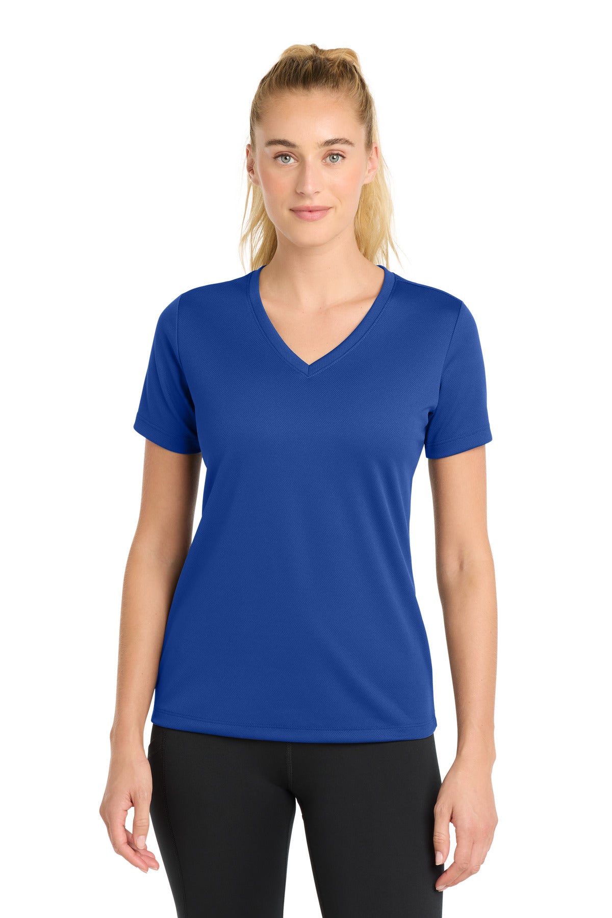 Sport-Tek Women's PosiCharge RacerMesh V-Neck Tee. LST340 in True Royal