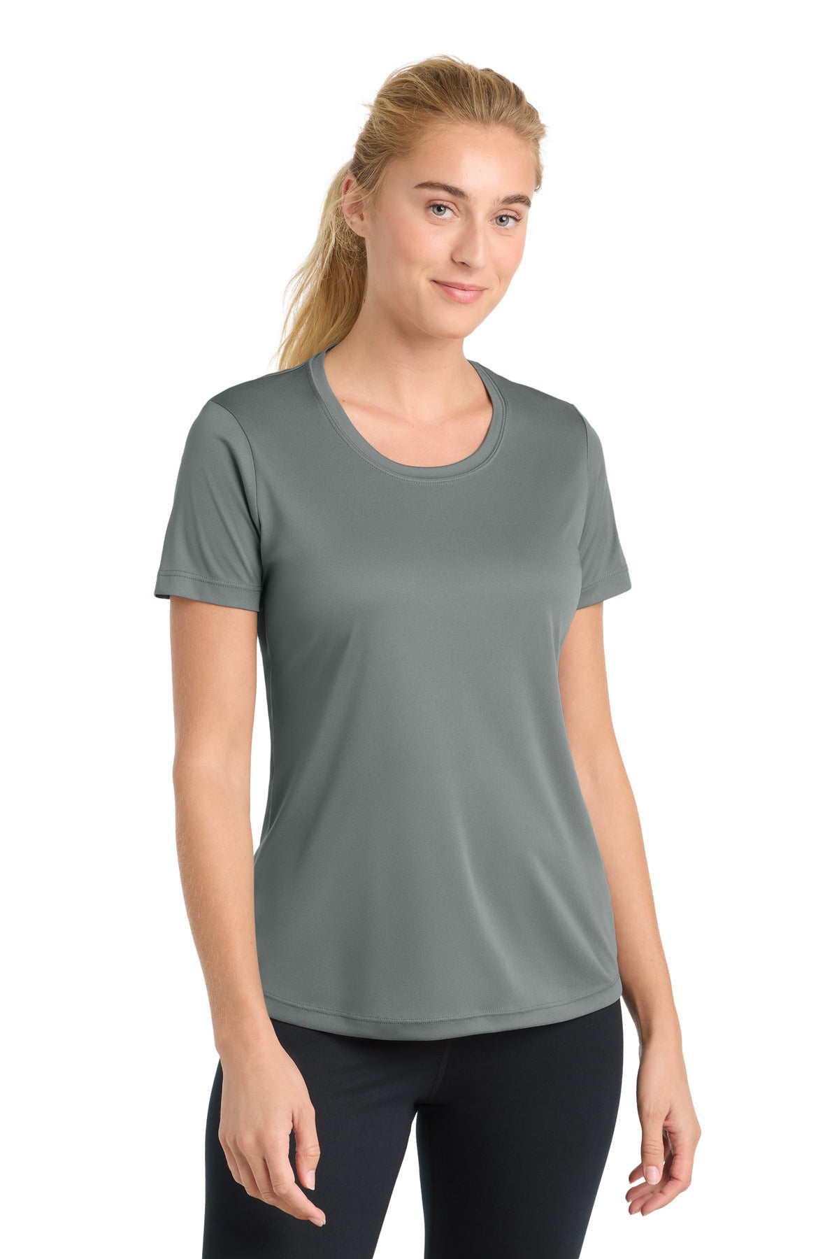 Sport-Tek Women's PosiCharge Competitor Tee. LST350 in Grey Concrete