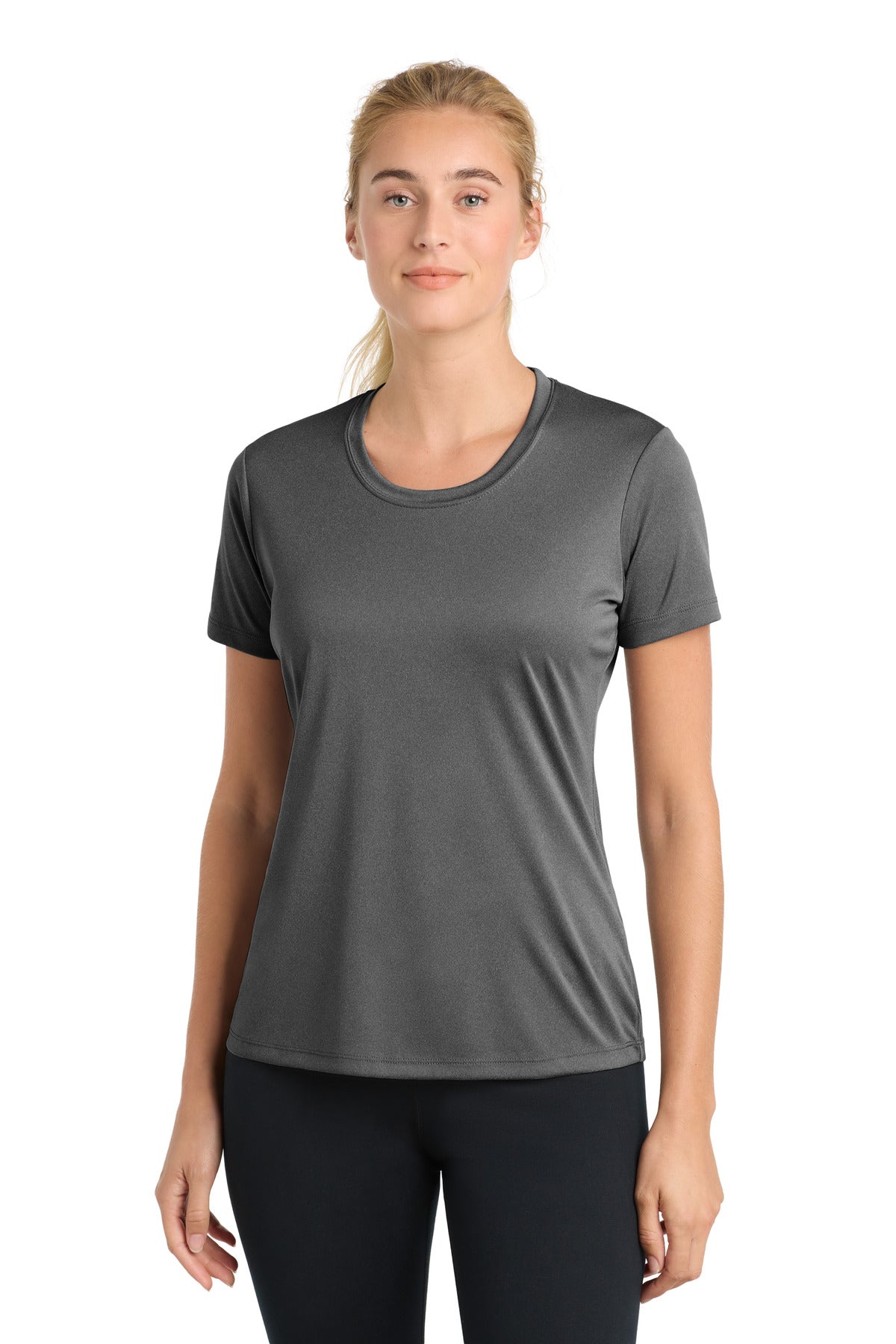 Sport-Tek Women's PosiCharge Competitor Tee. LST350 in Iron Grey Heather